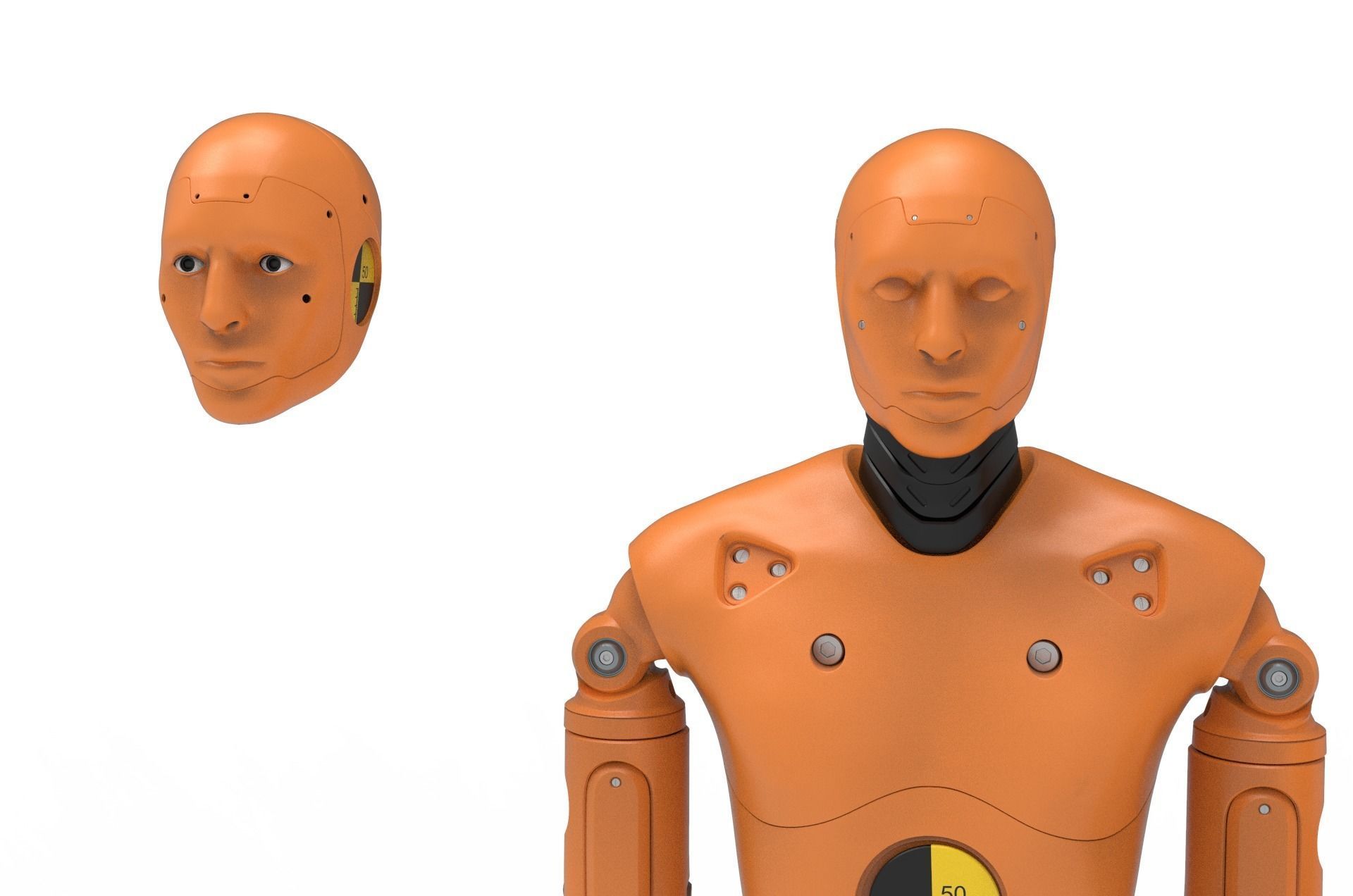 Crash Test Dummy Robot Android 2022 vs hand 3D model_14