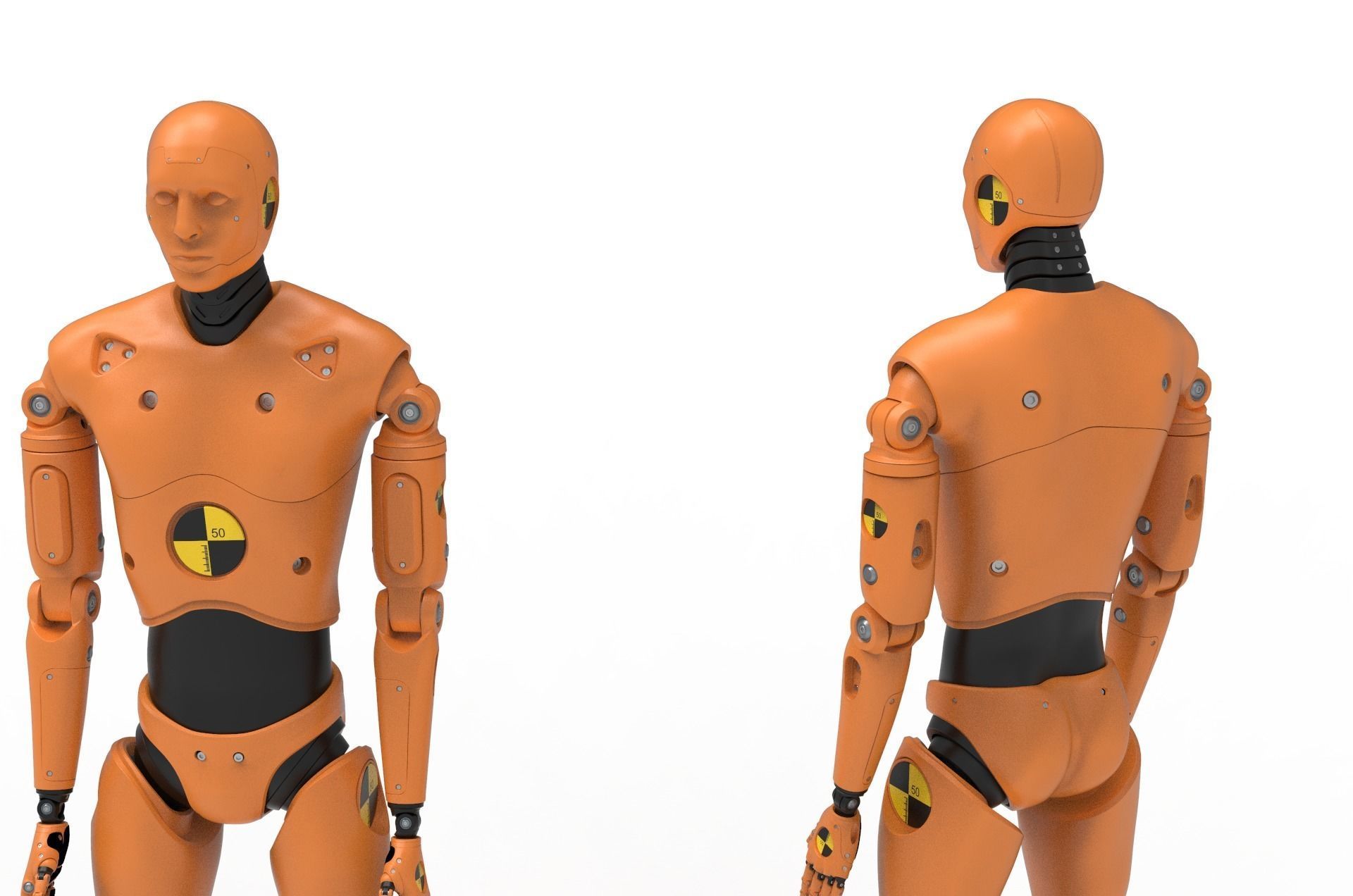 Crash Test Dummy Robot Android 2022 vs hand 3D model_5