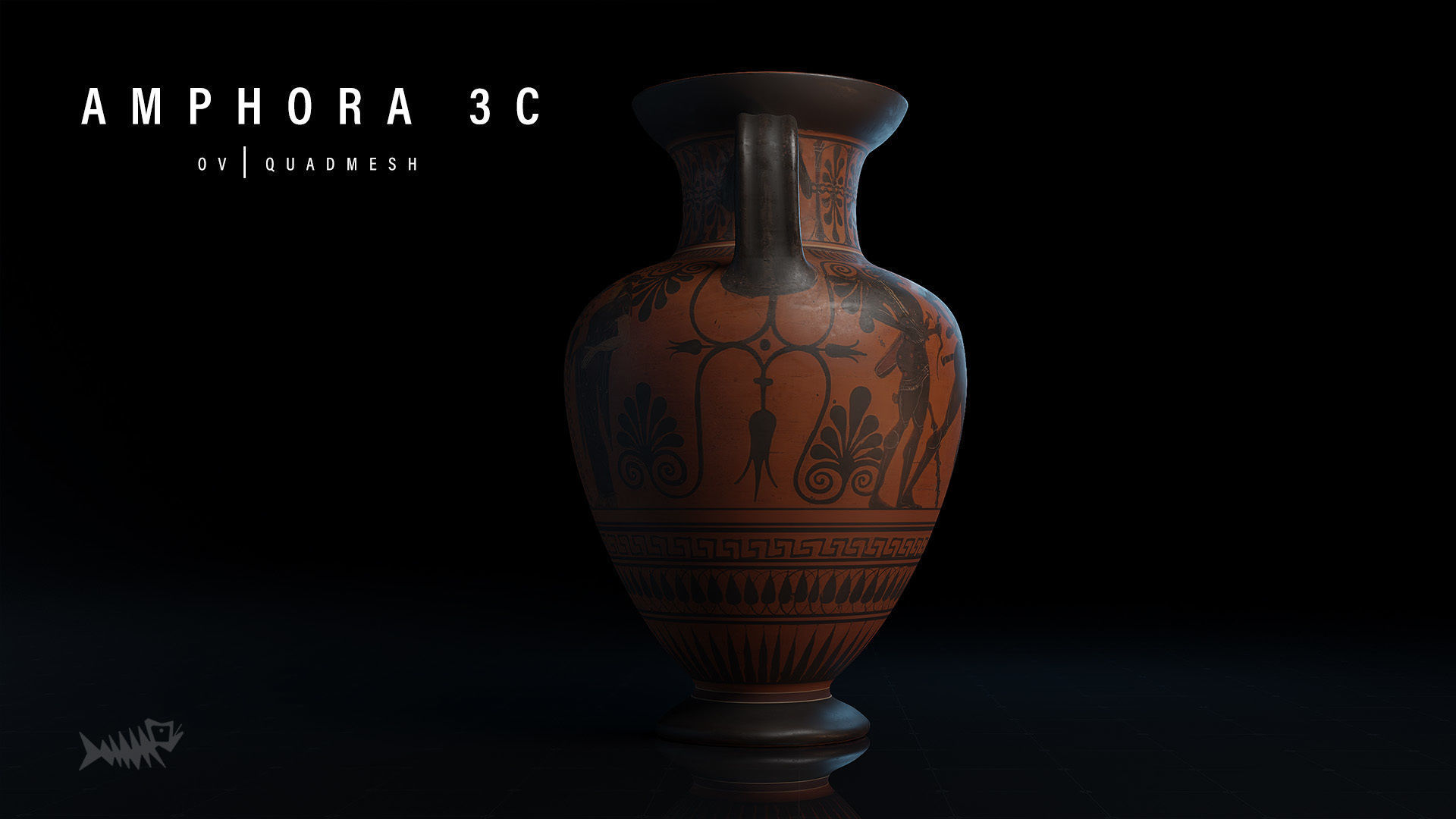 Ancient Greek Amphora Free 3D model_3