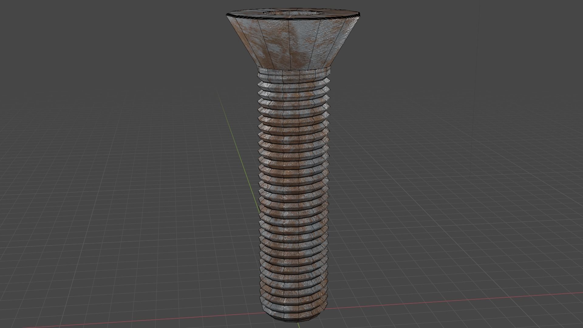 3D Low Poly Rusted Countersunk Bolt Baked Low-poly 3D model_9