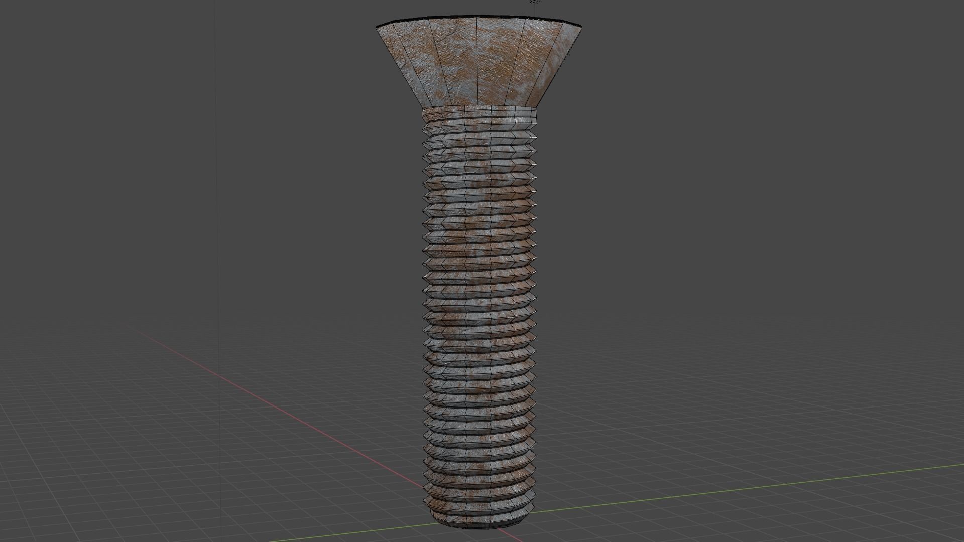 3D Low Poly Rusted Countersunk Bolt Baked Low-poly 3D model_12
