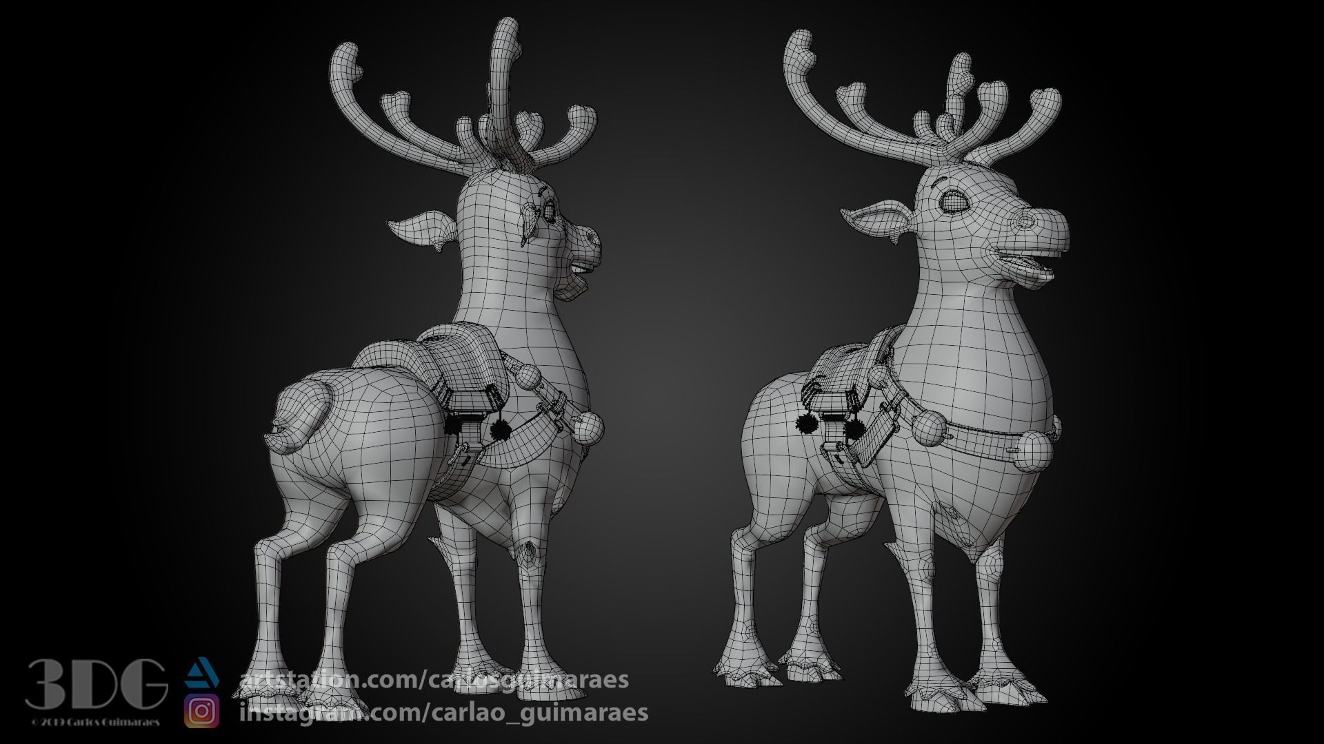 Rudolph Reindeer Cartoon Low-poly 3D model_12