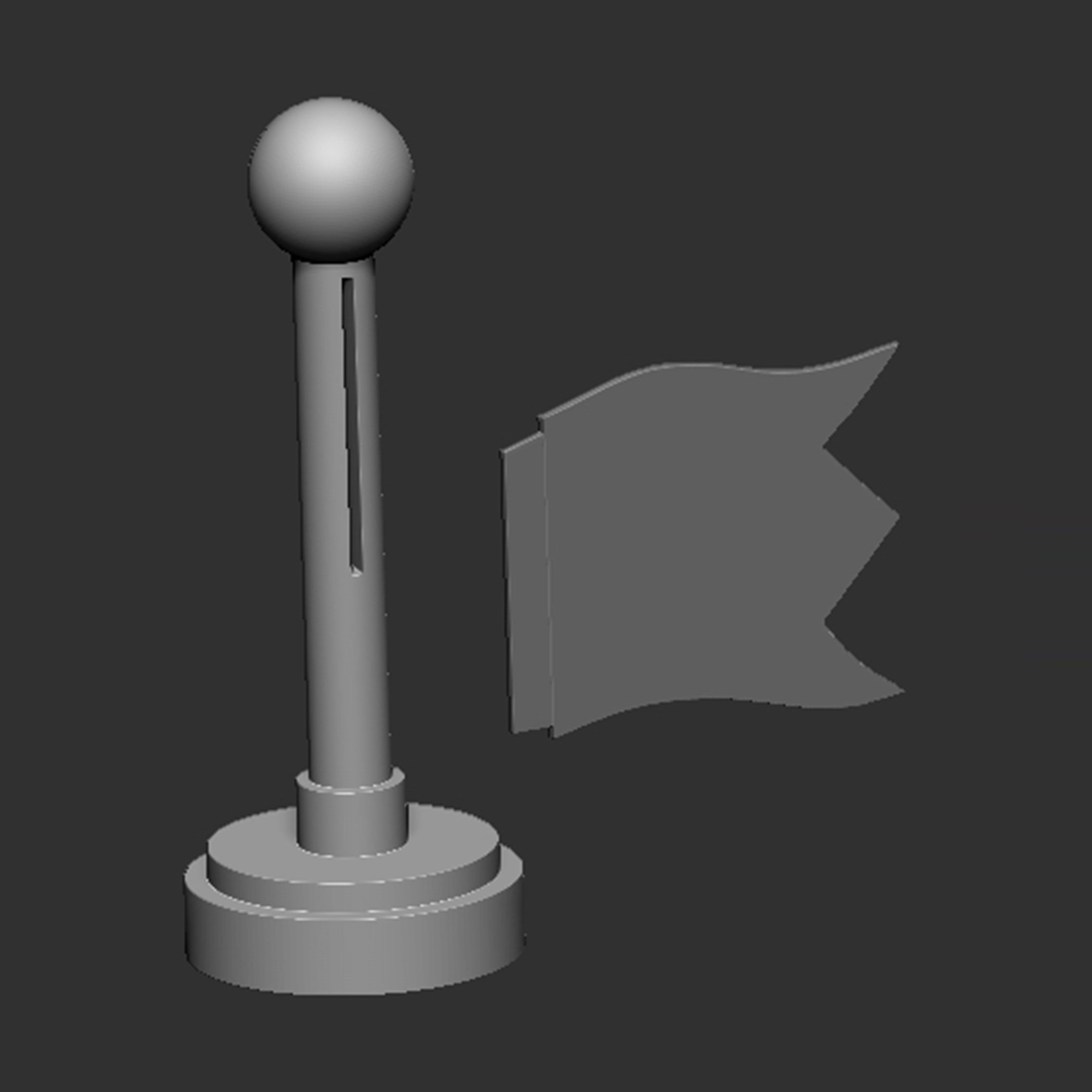 Checkpoint Flag Mario 3D print model_1
