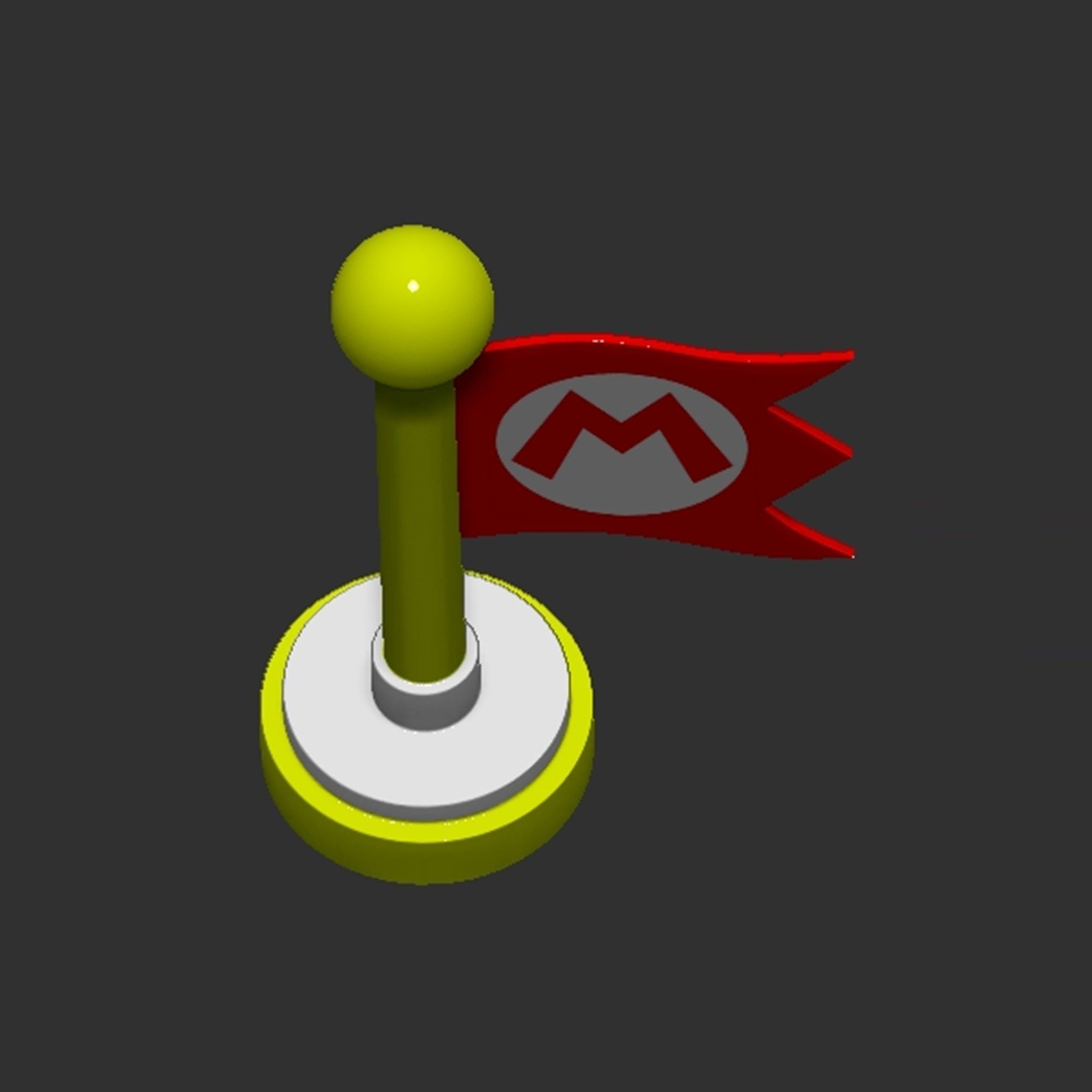 Checkpoint Flag Mario 3D print model_5