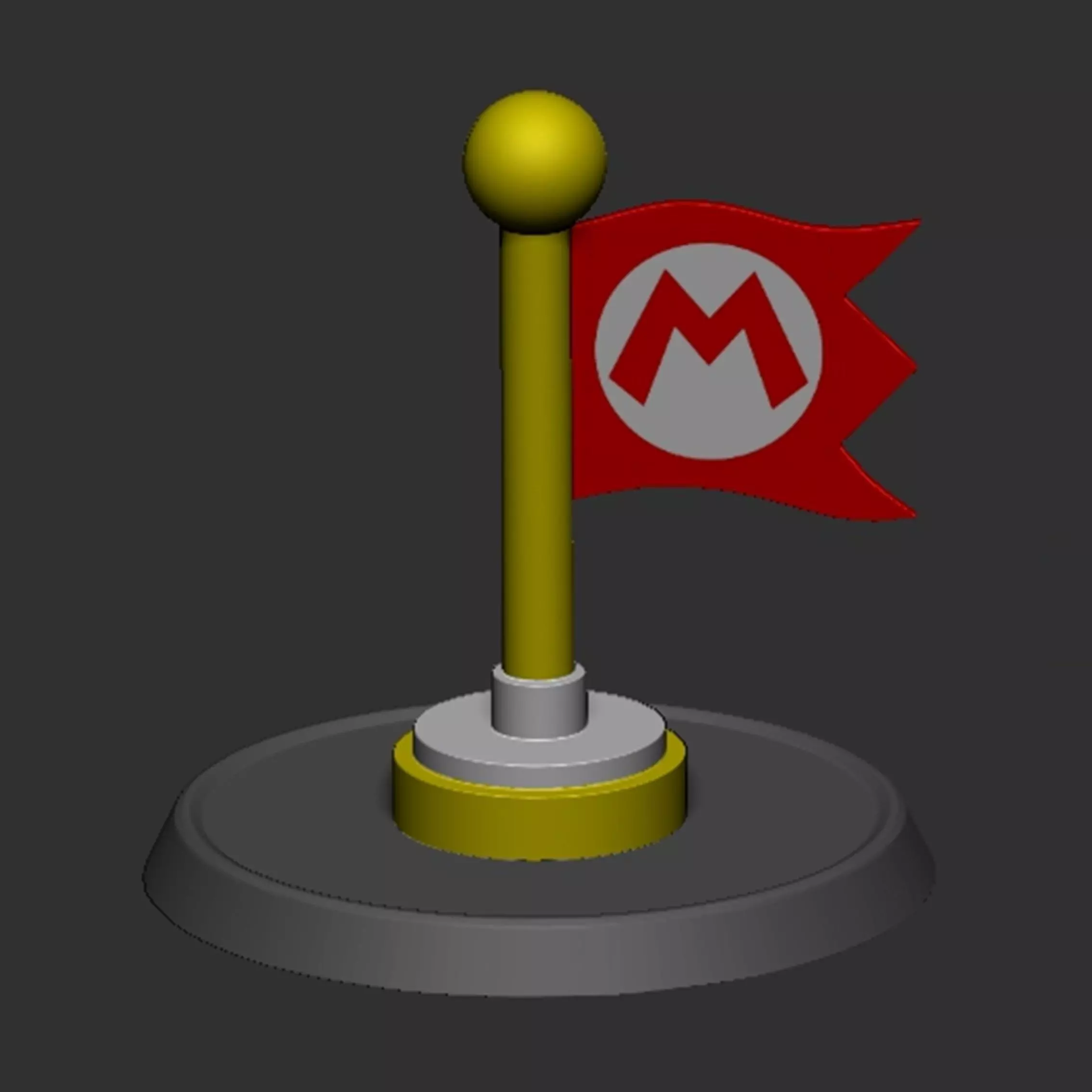 Checkpoint Flag Mario Based 3D print model_0