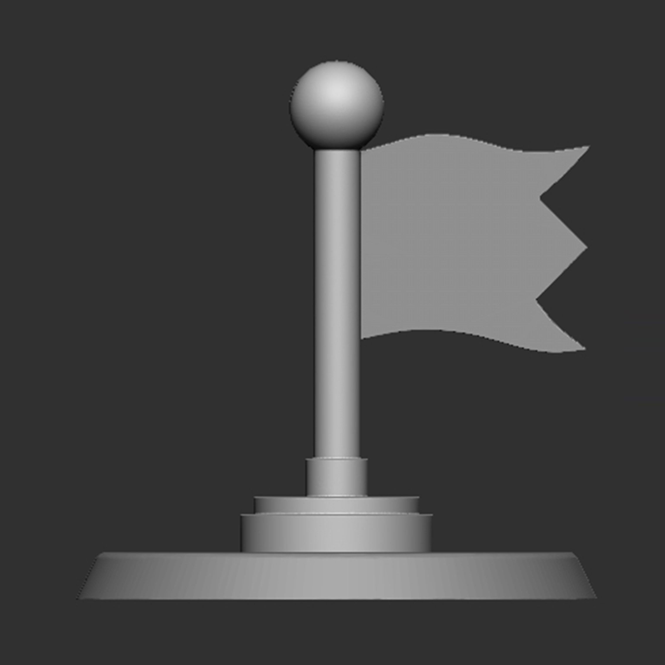 Checkpoint Flag Mario Based 3D print model_4