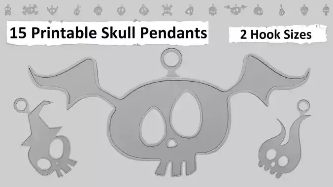 Skull Pendants 3D Printable Collection