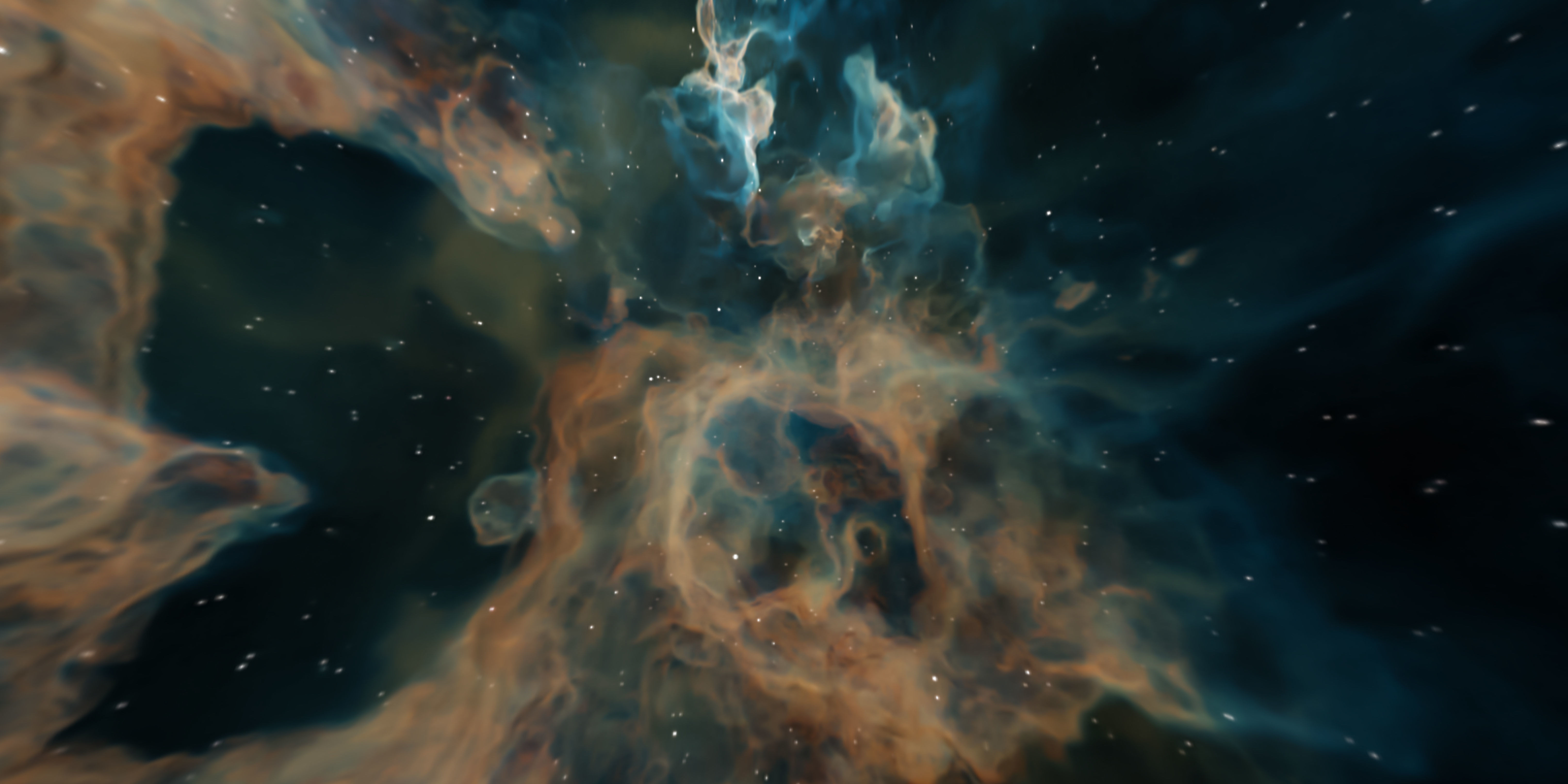 HDRI Panoramic Sky - VR 360 starfield - crystal blue nebula 016 Low-poly 3D model_1