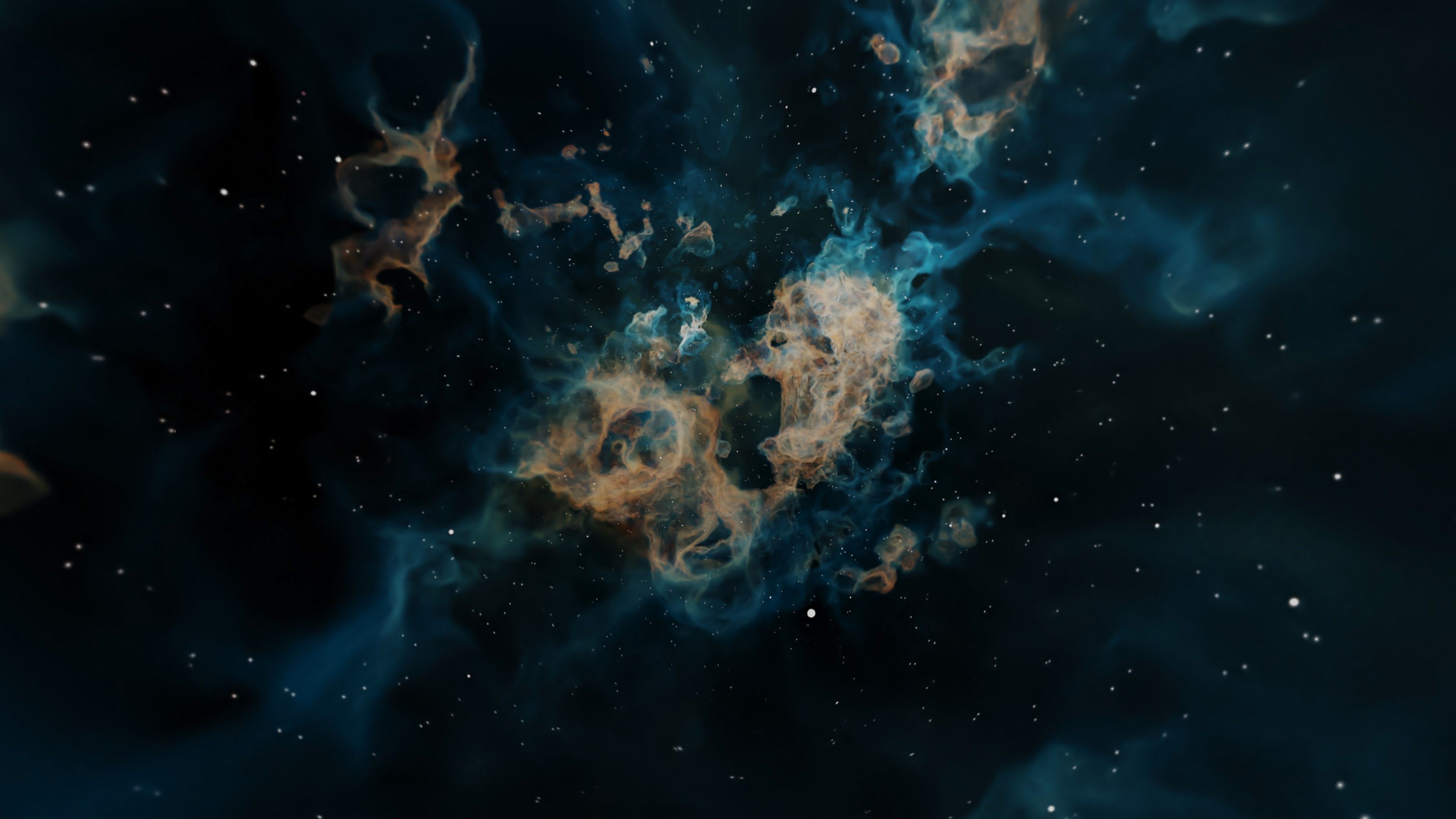 HDRI Panoramic Sky - VR 360 starfield - crystal blue nebula 016 Low-poly 3D model_8