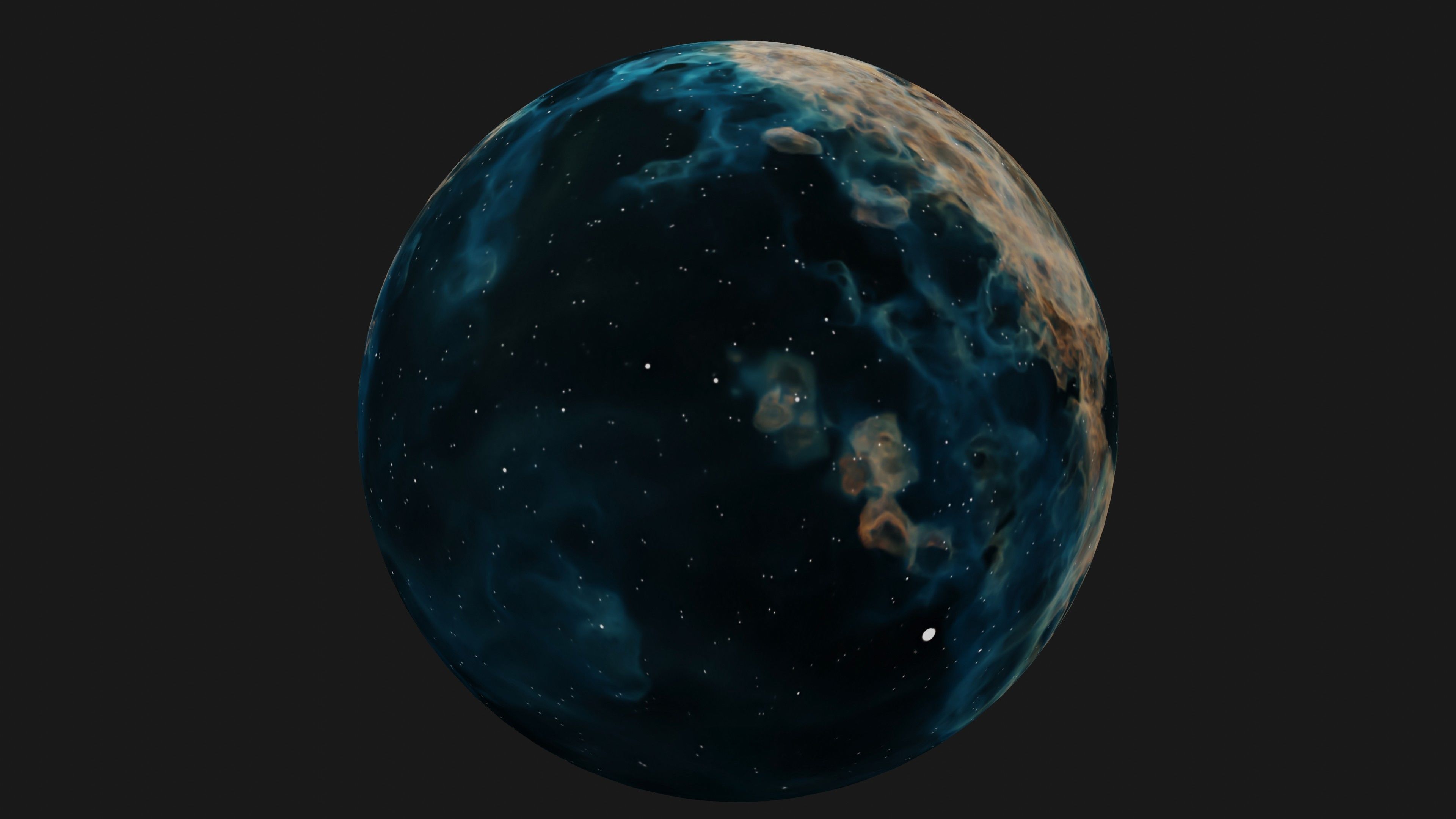 HDRI Panoramic Sky - VR 360 starfield - crystal blue nebula 016 Low-poly 3D model_16