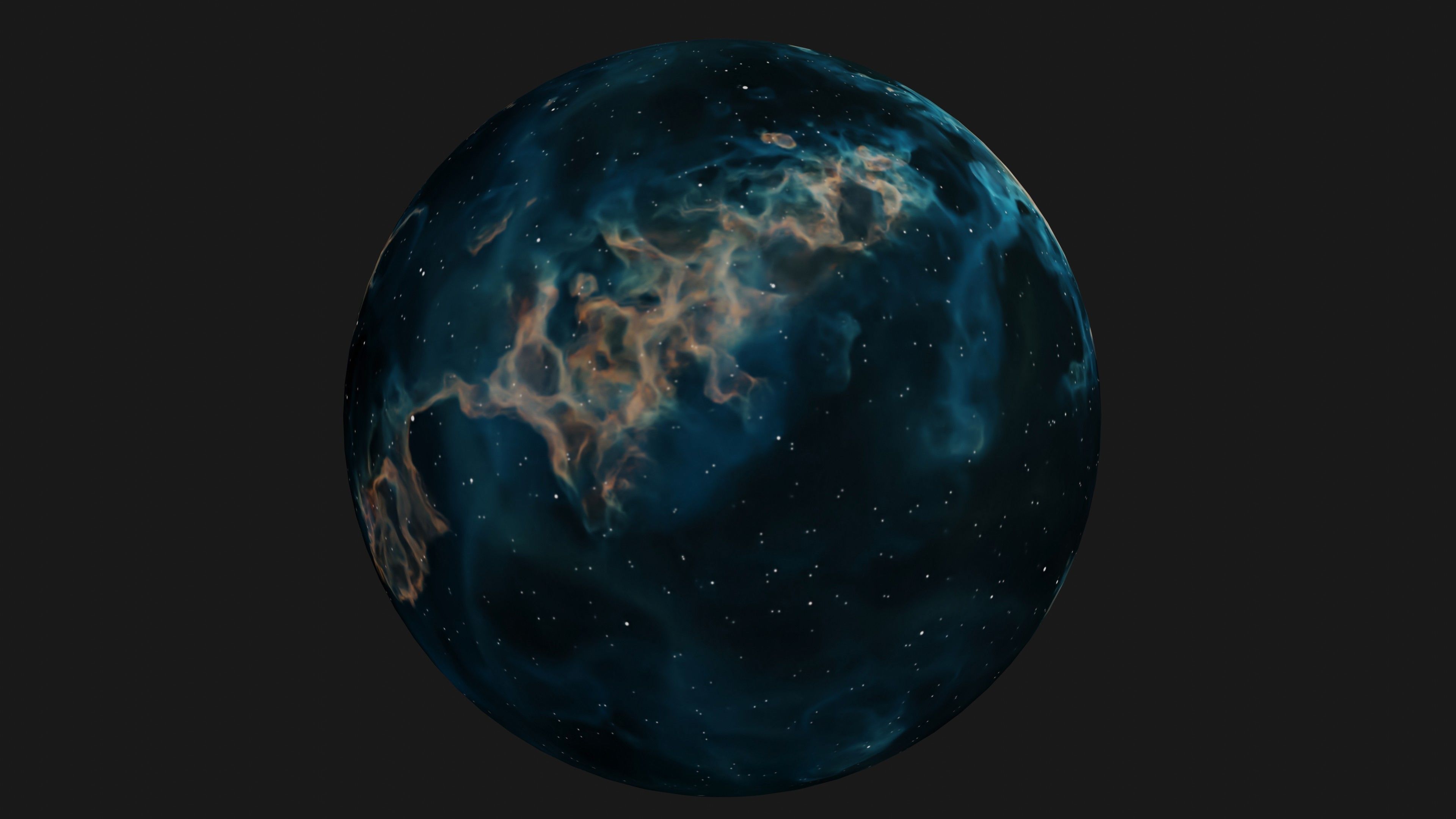 HDRI Panoramic Sky - VR 360 starfield - crystal blue nebula 016 Low-poly 3D model_17