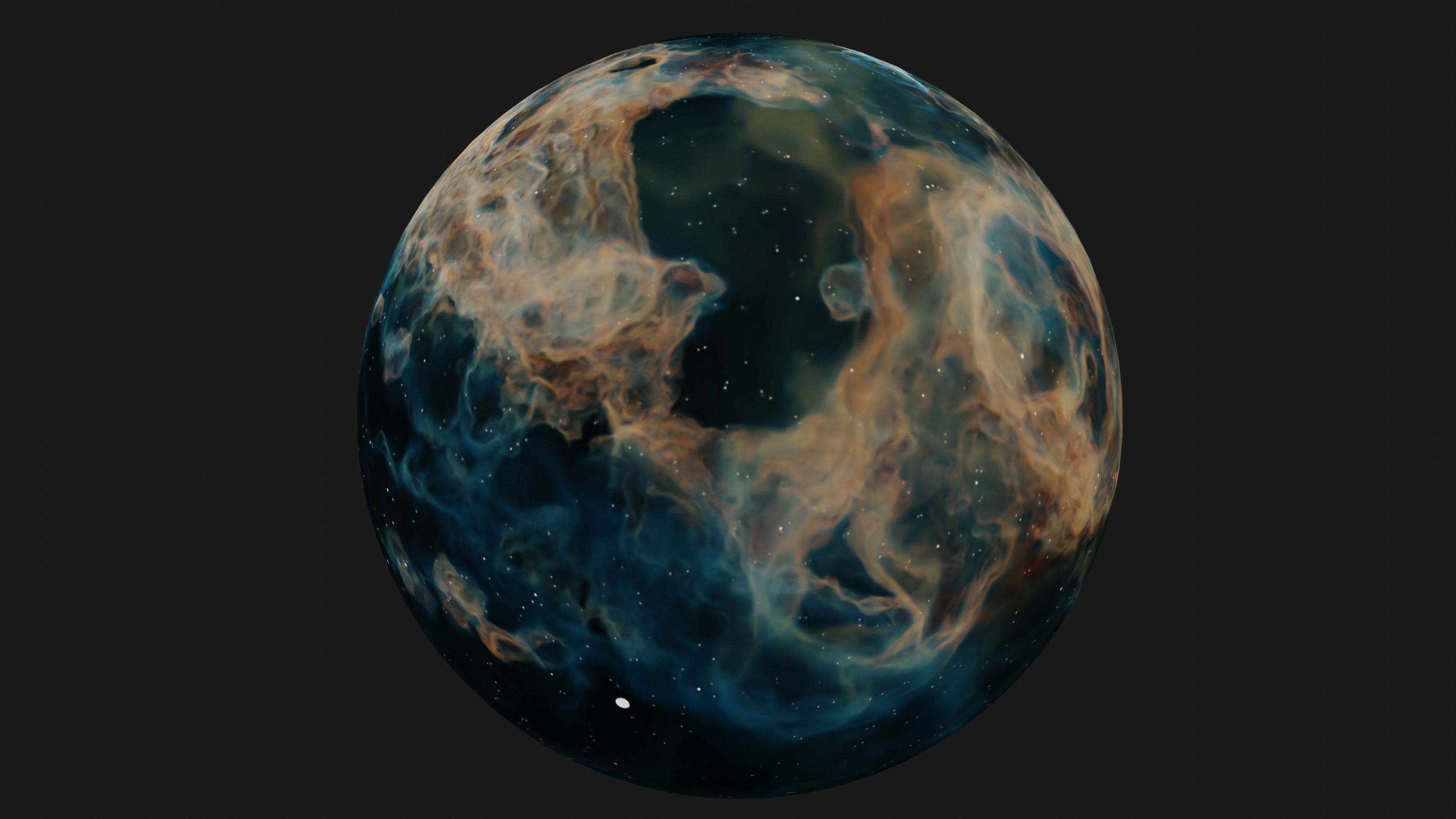 HDRI Panoramic Sky - VR 360 starfield - crystal blue nebula 016 Low-poly 3D model_14