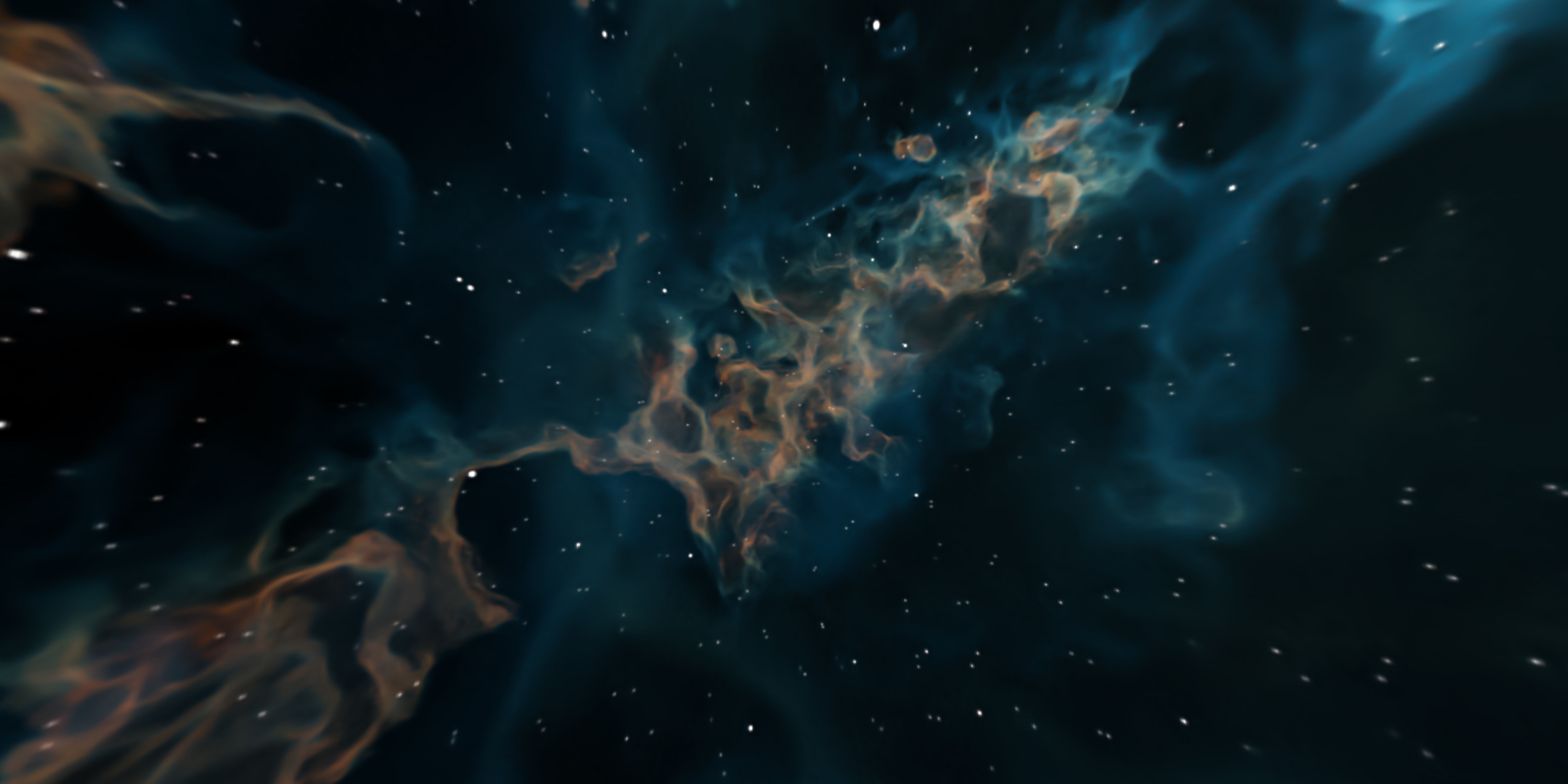 HDRI Panoramic Sky - VR 360 starfield - crystal blue nebula 016 Low-poly 3D model_7