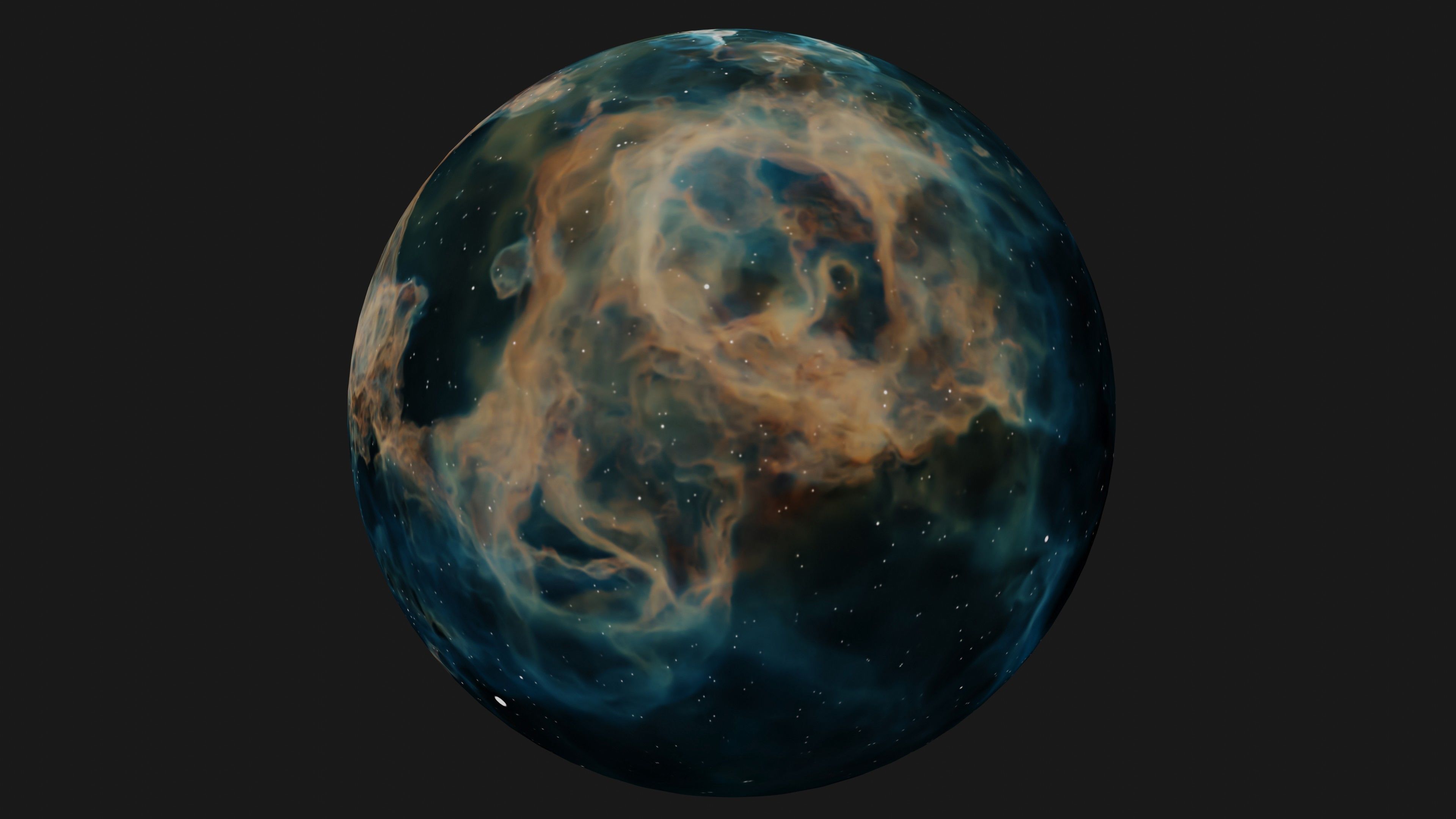 HDRI Panoramic Sky - VR 360 starfield - crystal blue nebula 016 Low-poly 3D model_13