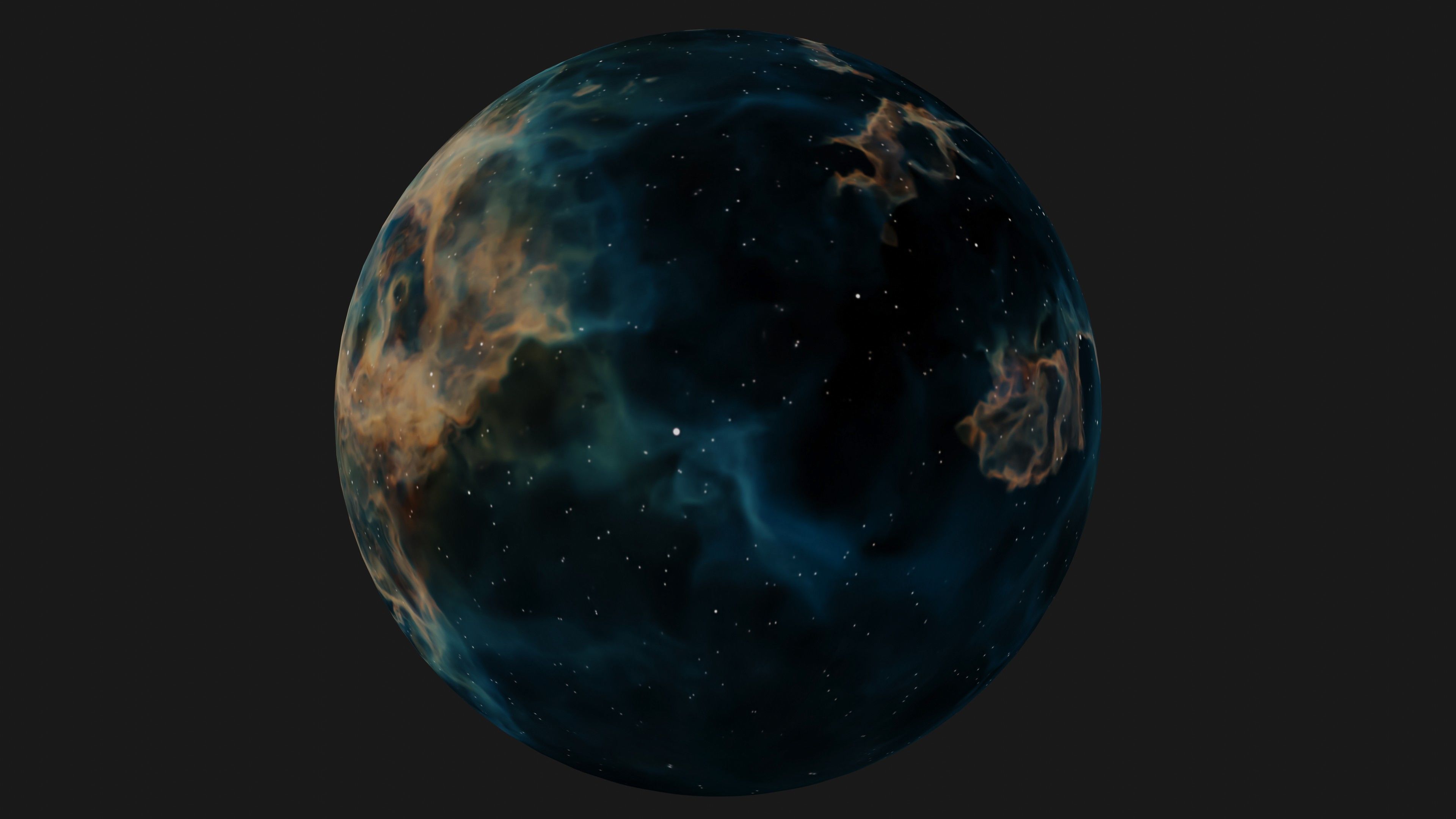 HDRI Panoramic Sky - VR 360 starfield - crystal blue nebula 016 Low-poly 3D model_2
