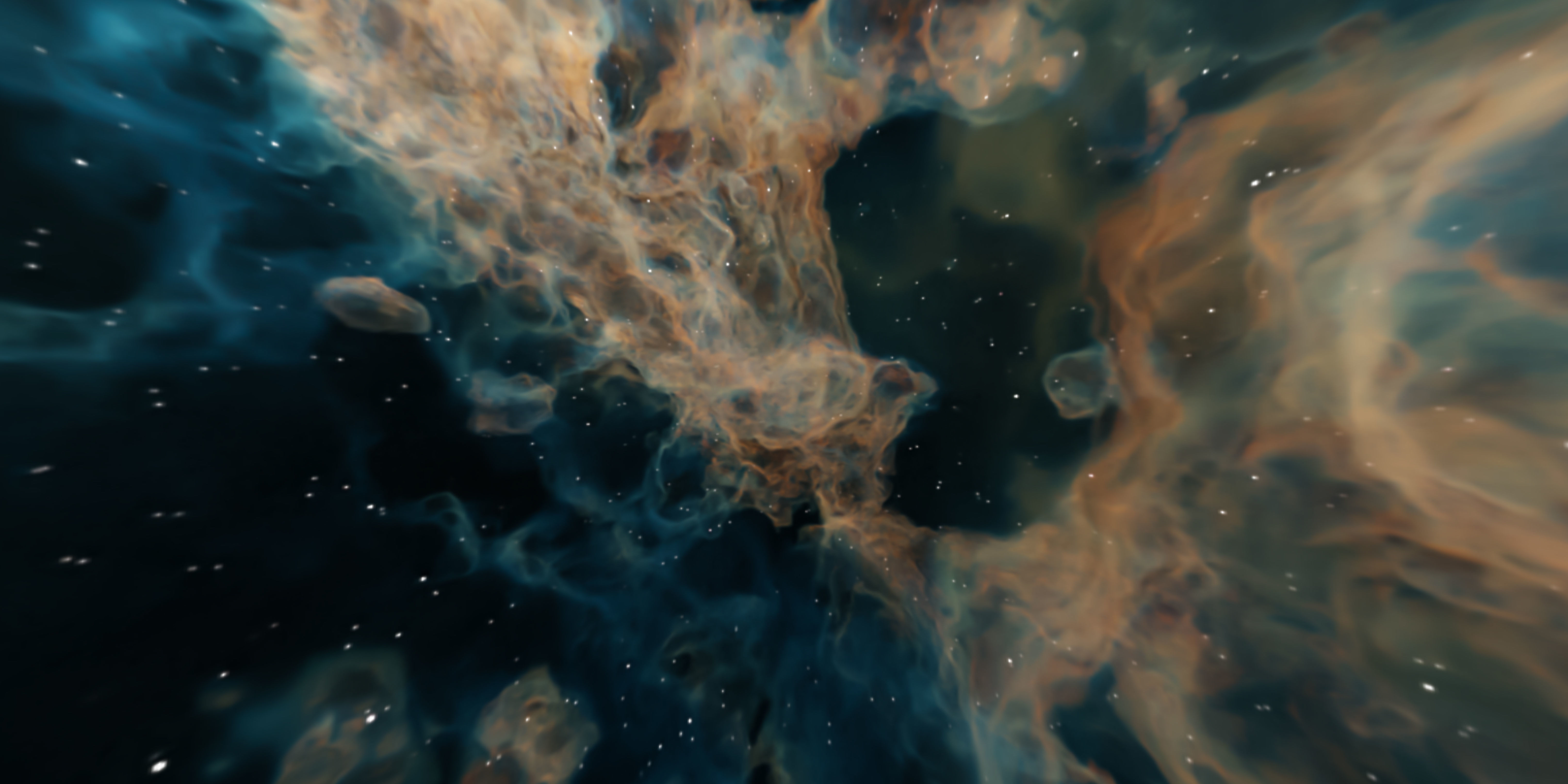 HDRI Panoramic Sky - VR 360 starfield - crystal blue nebula 016 Low-poly 3D model_4