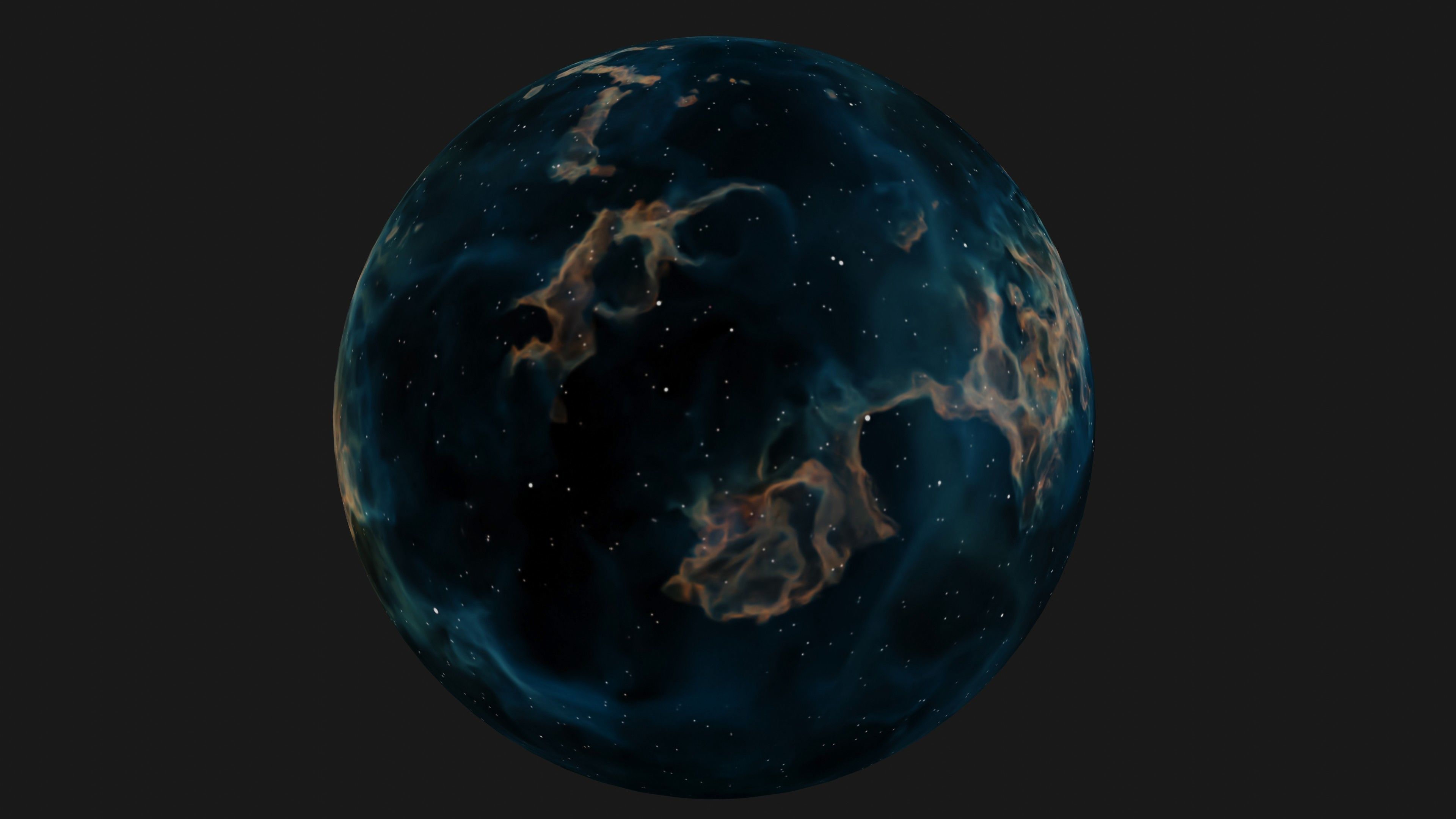 HDRI Panoramic Sky - VR 360 starfield - crystal blue nebula 016 Low-poly 3D model_18