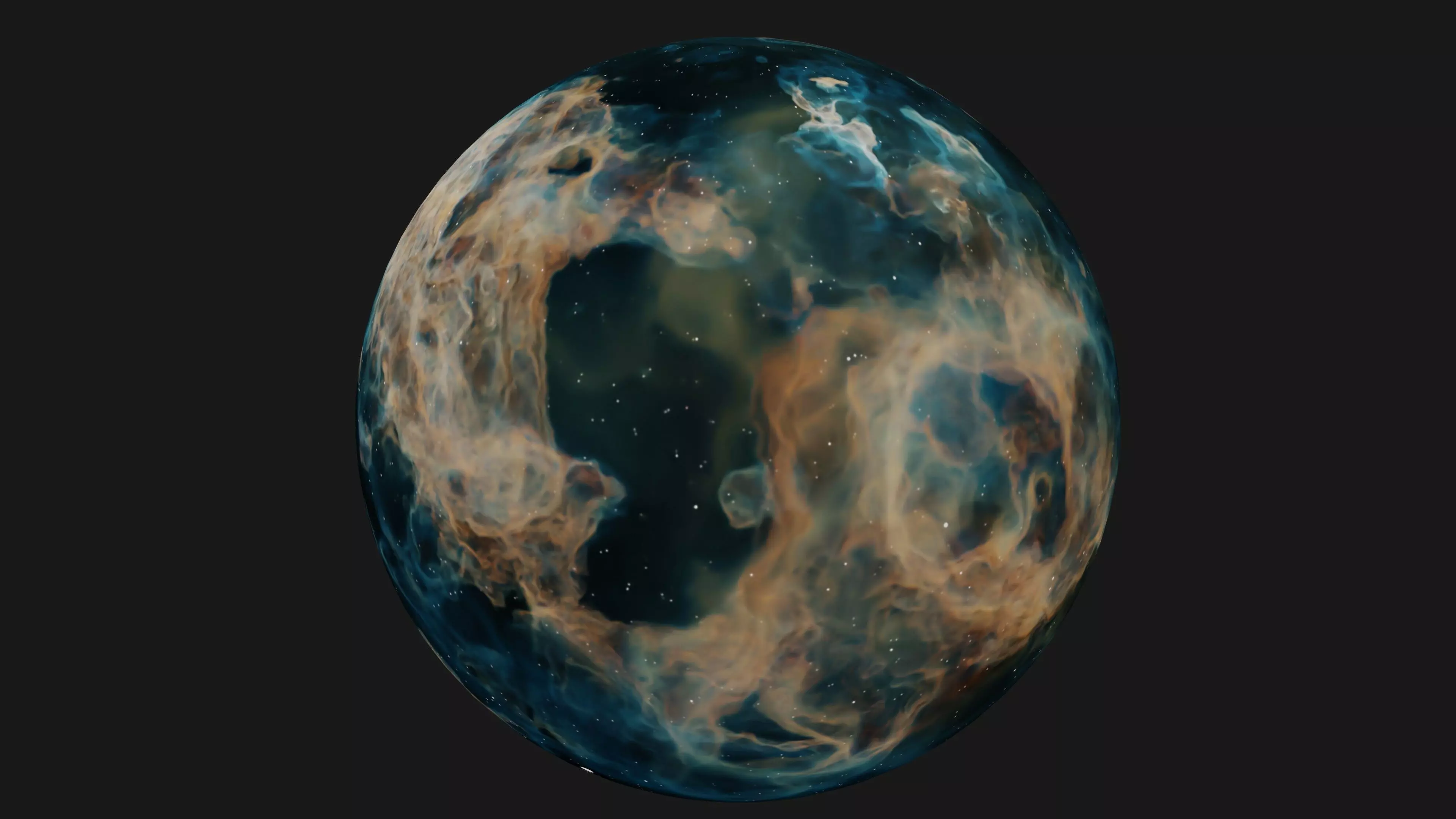 HDRI Panoramic Sky - VR 360 starfield - crystal blue nebula 016 Low-poly 3D model_0