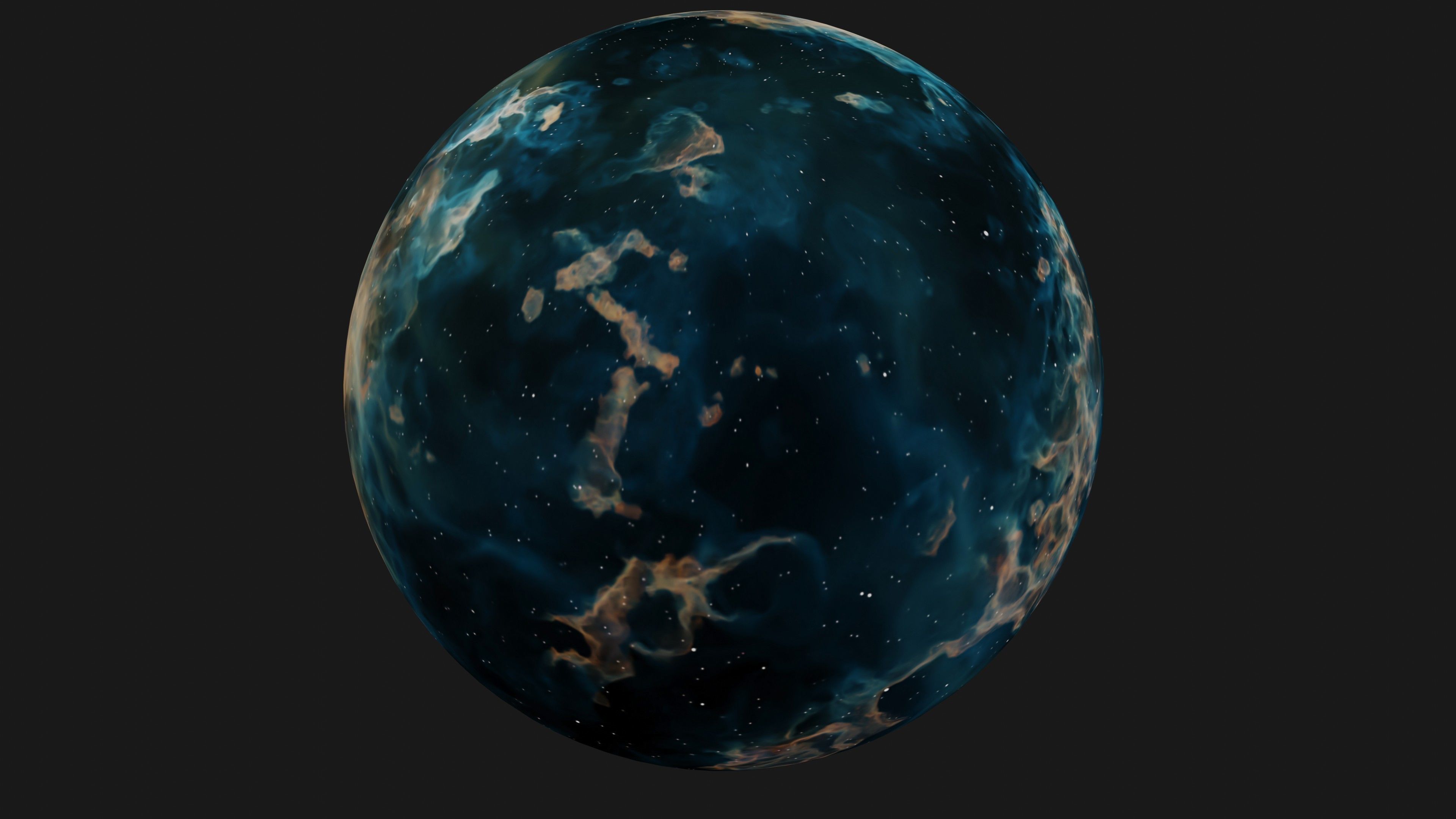 HDRI Panoramic Sky - VR 360 starfield - crystal blue nebula 016 Low-poly 3D model_11