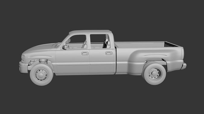 GMC Sierra Crew Cab 3500 Dually 2003 3D print model 2