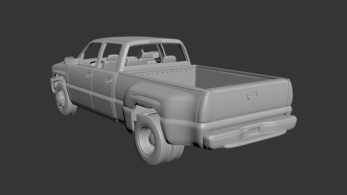 GMC Sierra Crew Cab 3500 Dually 2003 3D print model 3