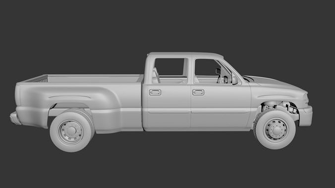 GMC Sierra Crew Cab 3500 Dually 2003 3D print model 6