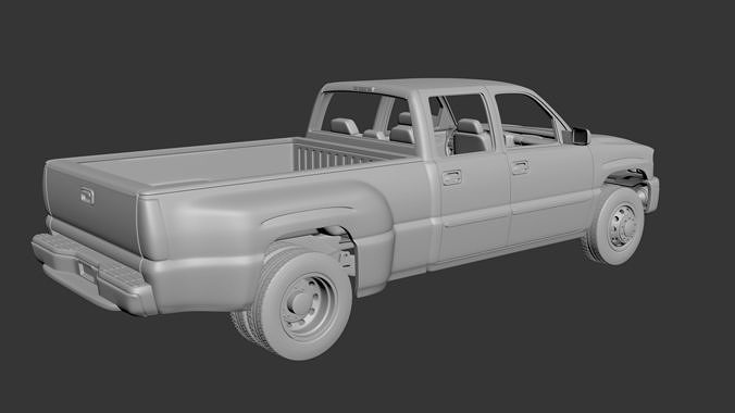 GMC Sierra Crew Cab 3500 Dually 2003 3D print model 5