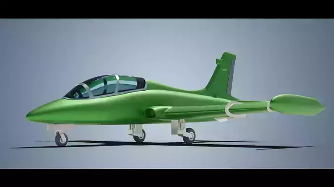 Simplistic Jet Aircraft Model Low-poly 3D model