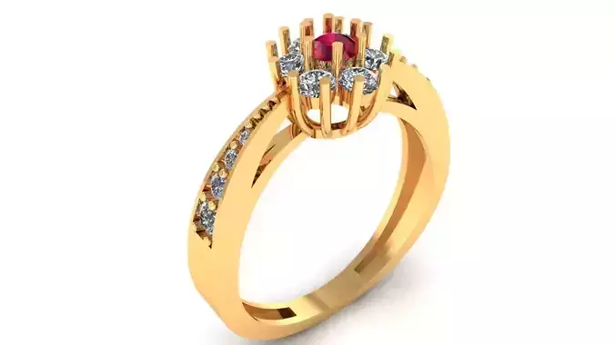 Women Ring 36 light weight diamond cluster engagement ring