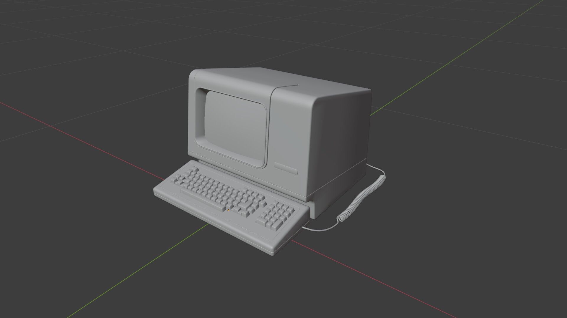 DEC VT100 Video Terminal Low-poly 3D model_6