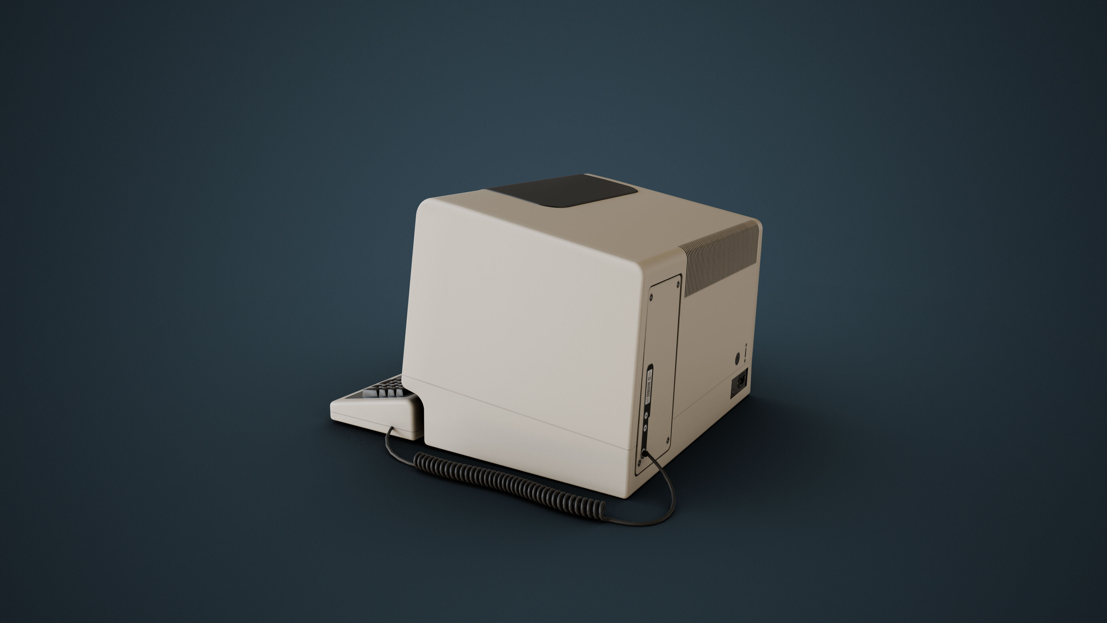 DEC VT100 Video Terminal Low-poly 3D model_4
