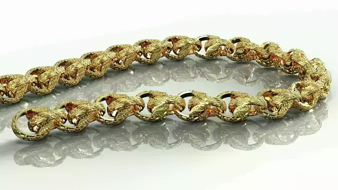 Tulip link chain bracelet 9ct gold 