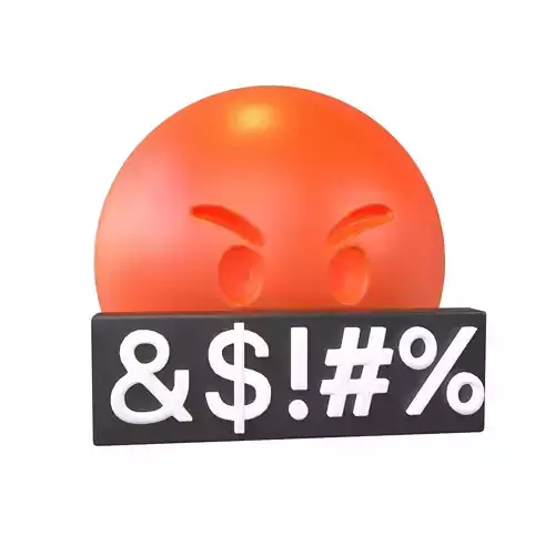 Angry Face with Symbols on Mouth v1 001