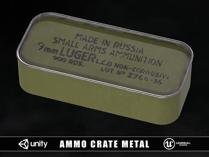 Ammo Crate Metal Low-poly 3D model