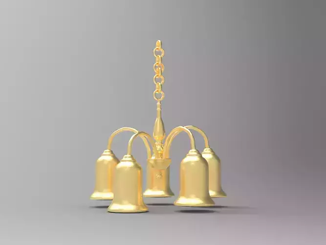 Golden Chandelier 3D Modeling