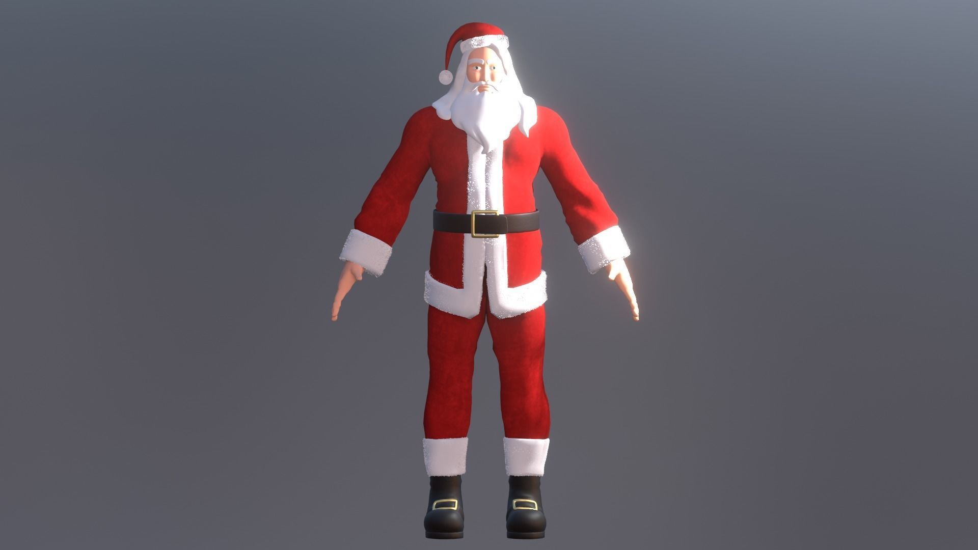 Santa Claus Low-poly 3D model_1