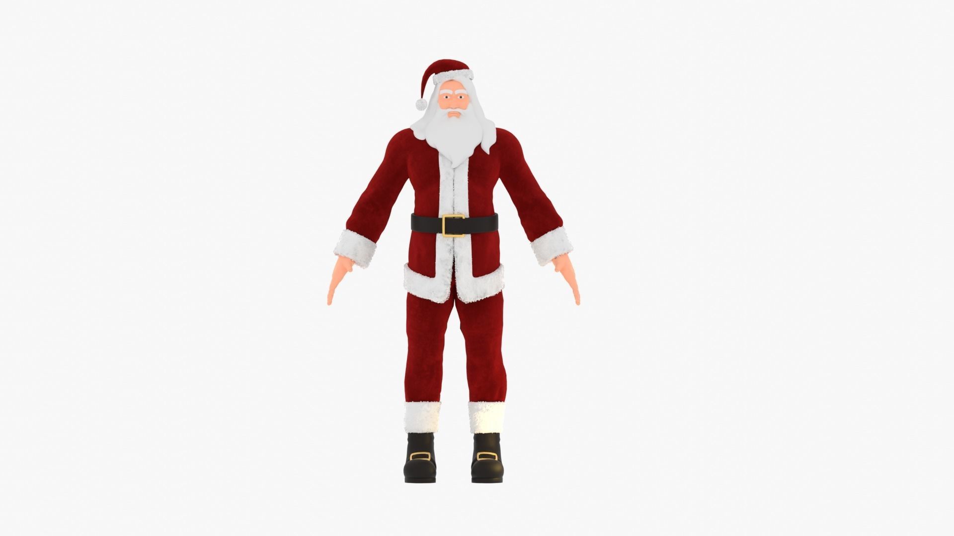 Santa Claus Low-poly 3D model_2