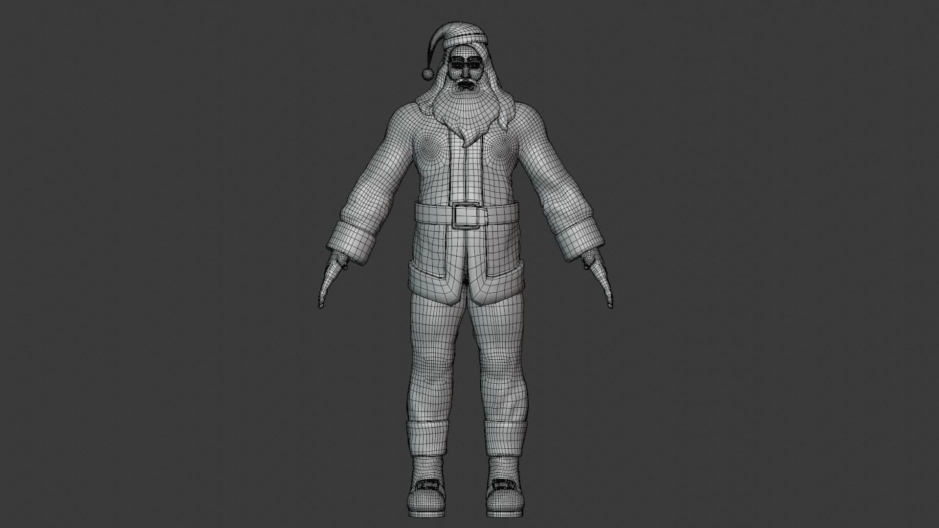 Santa Claus Low-poly 3D model_6