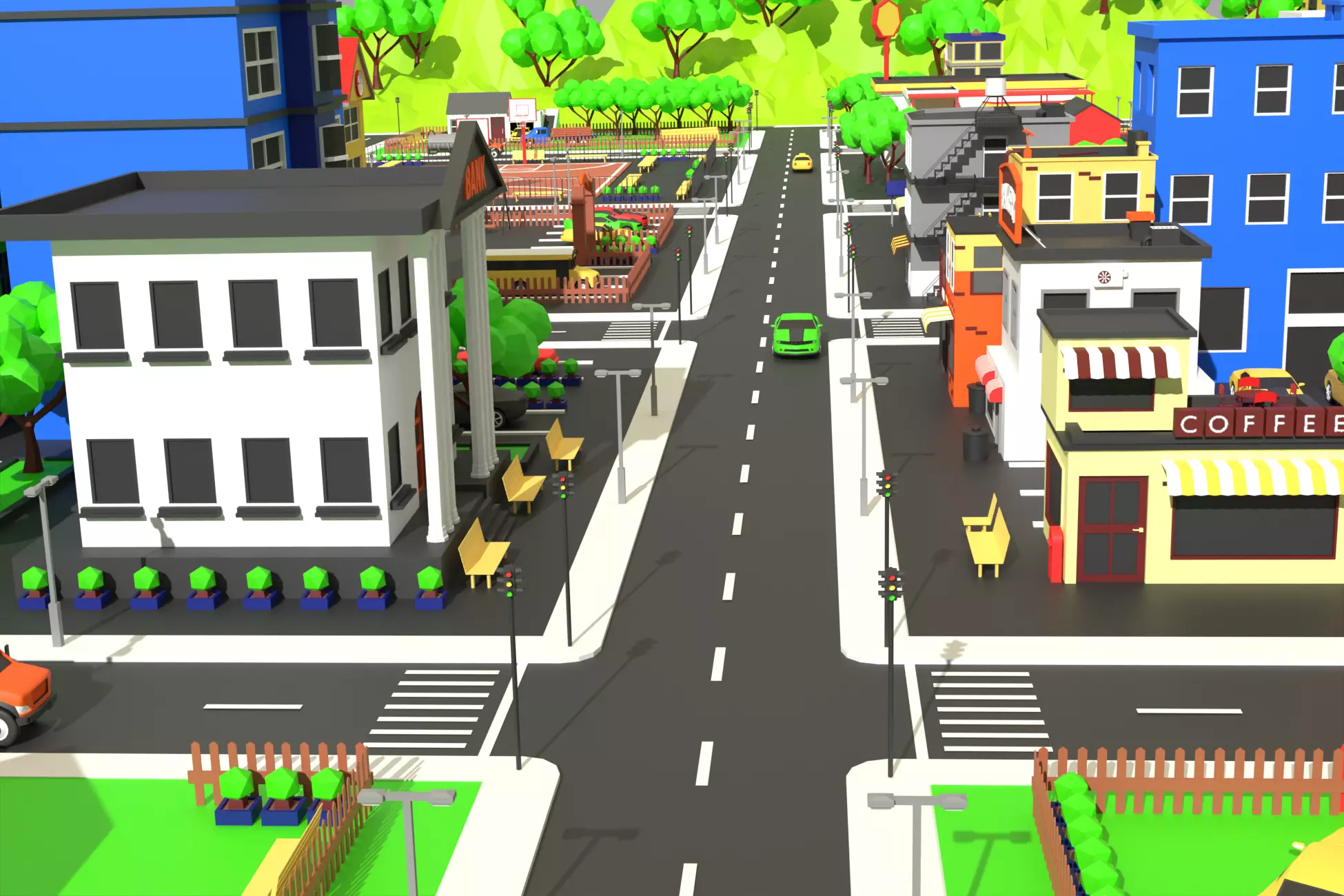 Low Poly City Pack Collection Low-poly 3D model_0