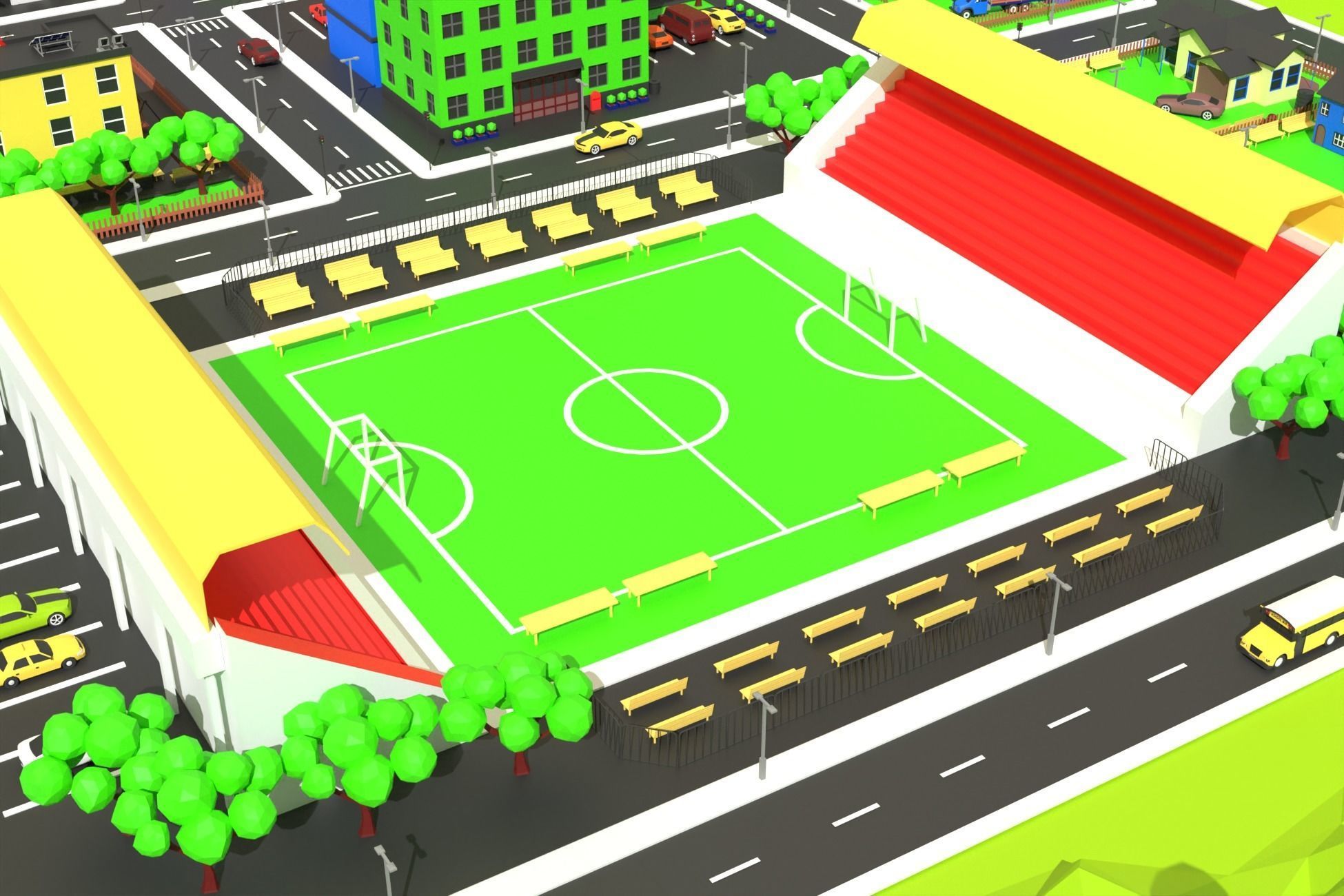 Low Poly City Pack Collection Low-poly 3D model_9