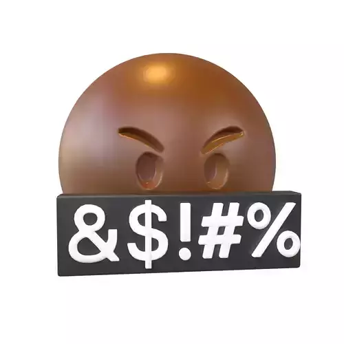 Angry Face with Symbols on Mouth v1 007