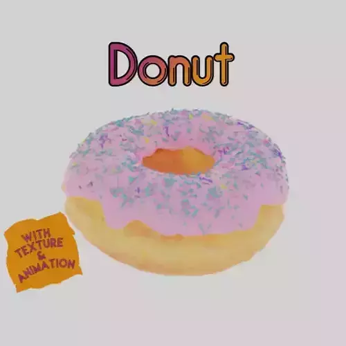 Vanilla Donut - Texture and Animation 3D model