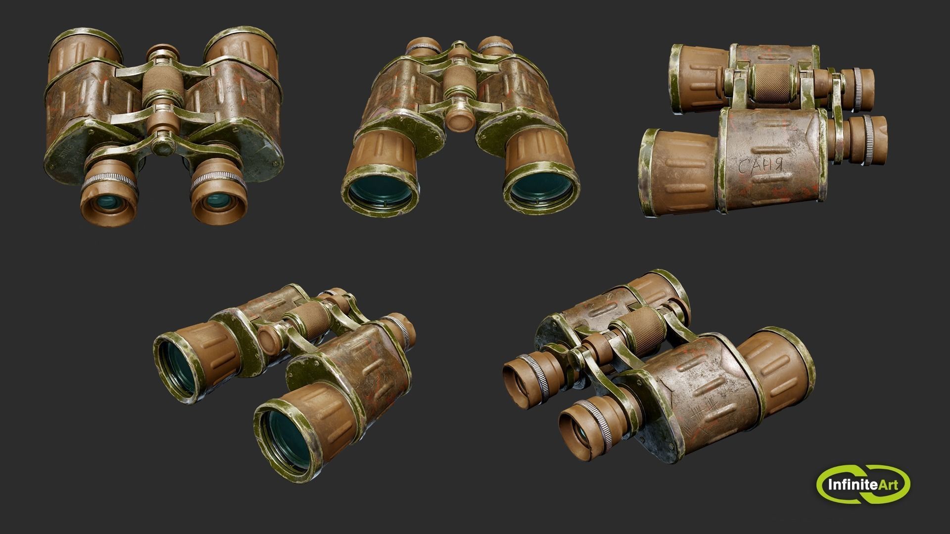 Binoculars Low-poly 3D model_11
