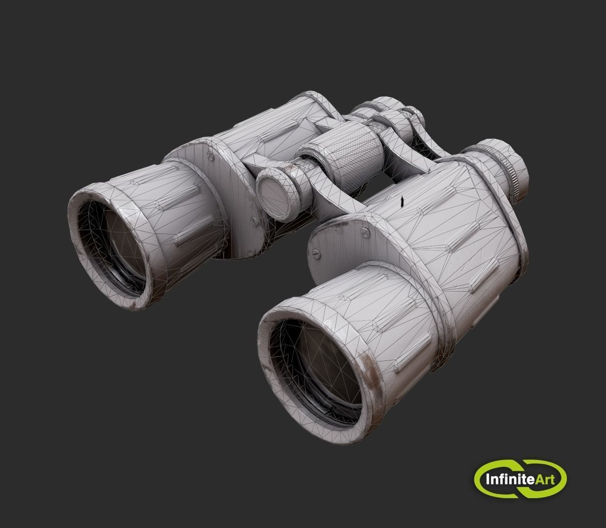 Binoculars Low-poly 3D model_4