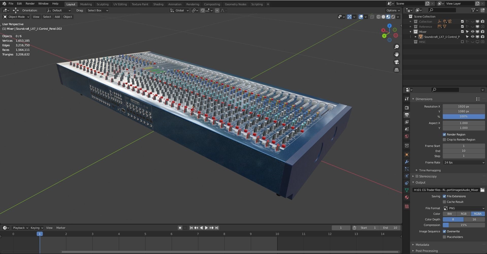 Audio Mixer 3D model_34