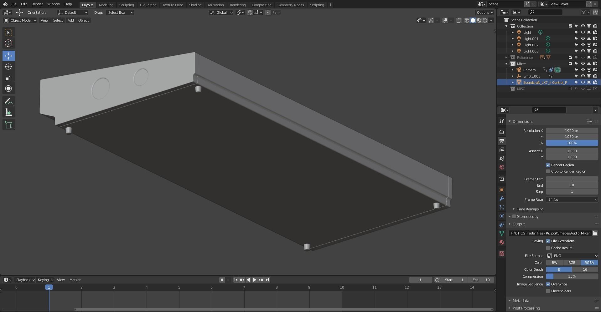 Audio Mixer 3D model_25