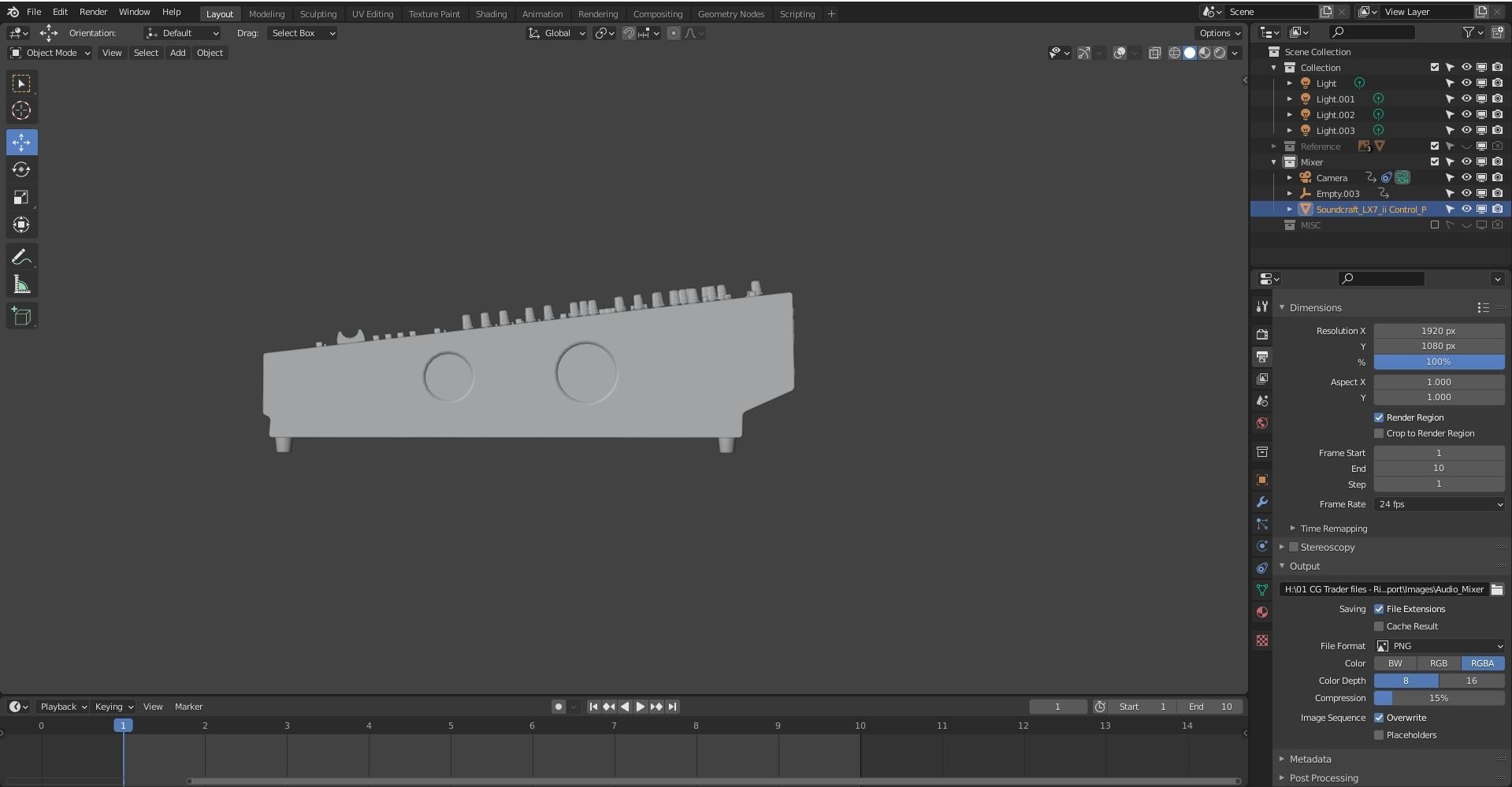 Audio Mixer 3D model_20