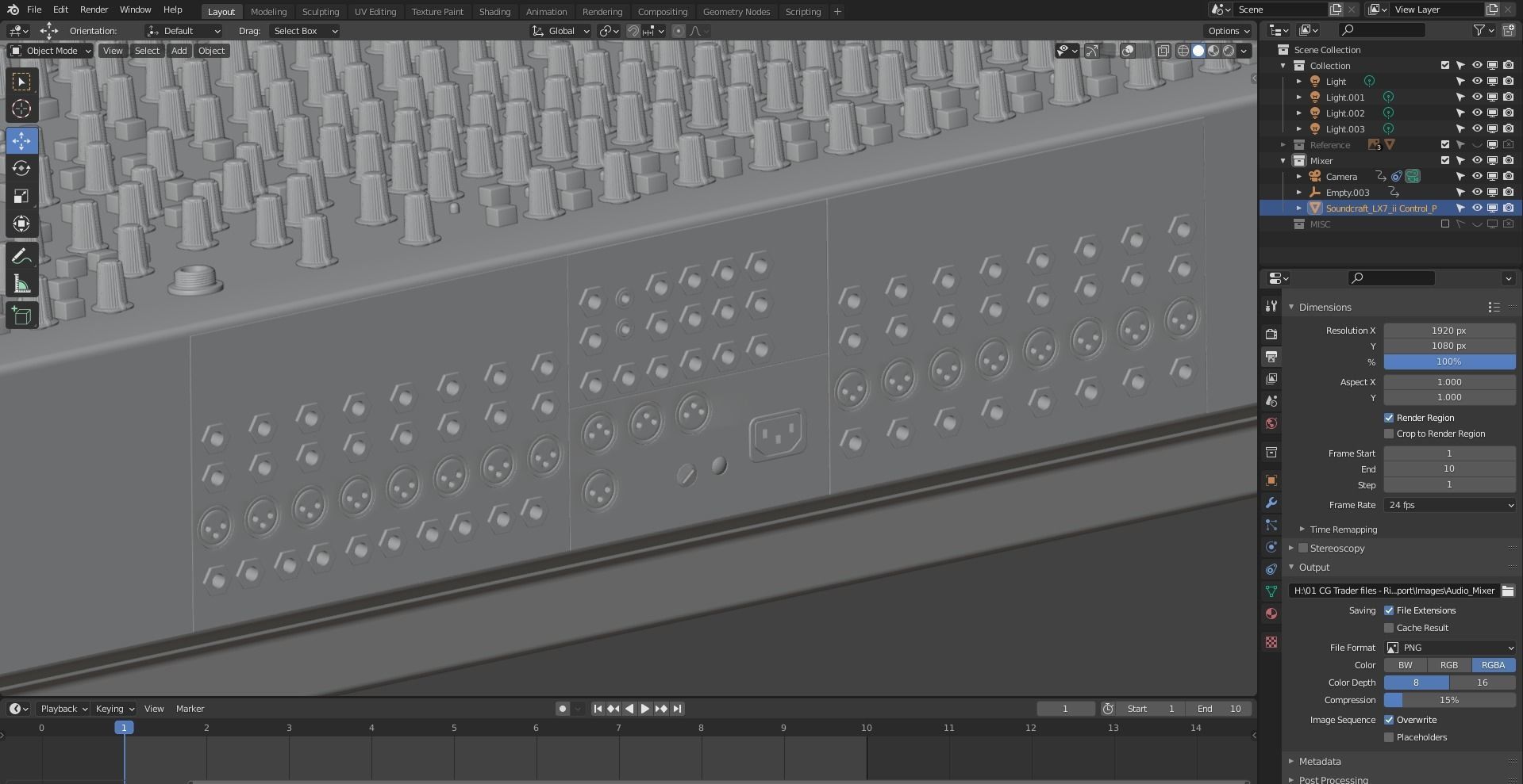 Audio Mixer 3D model_29