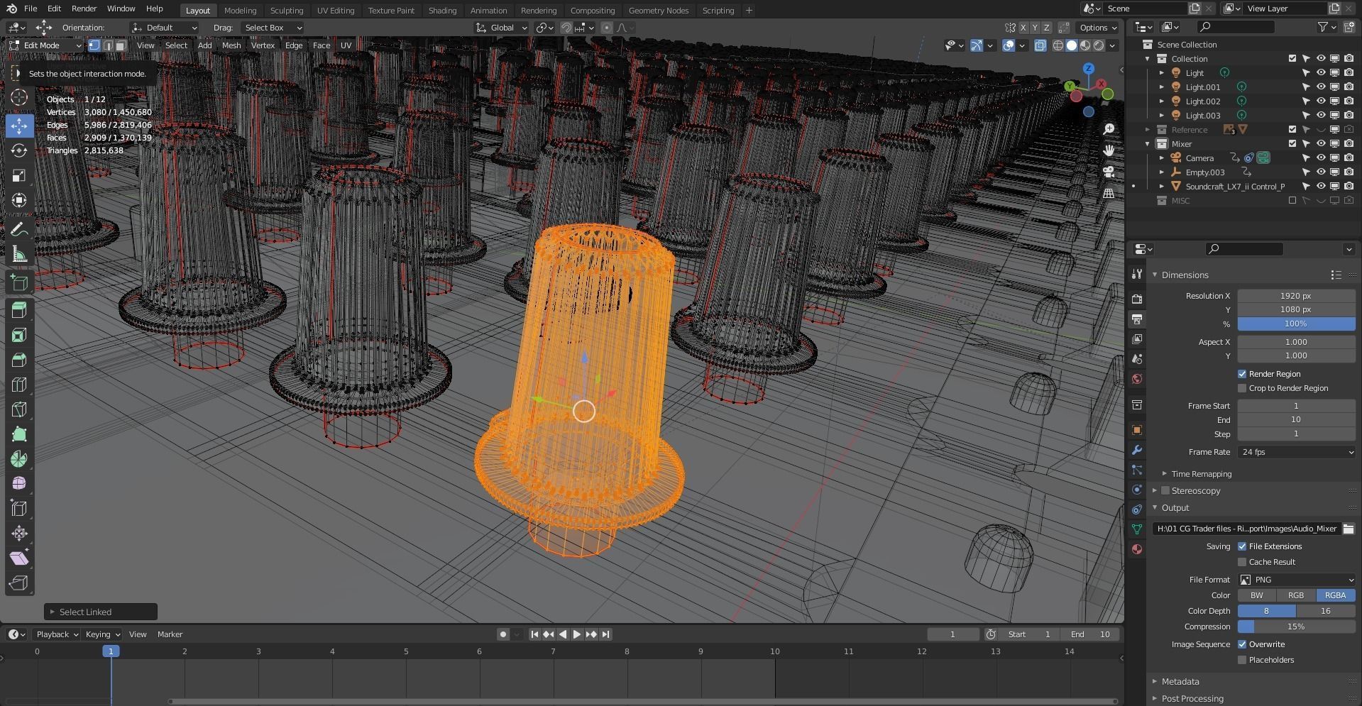 Audio Mixer 3D model_13
