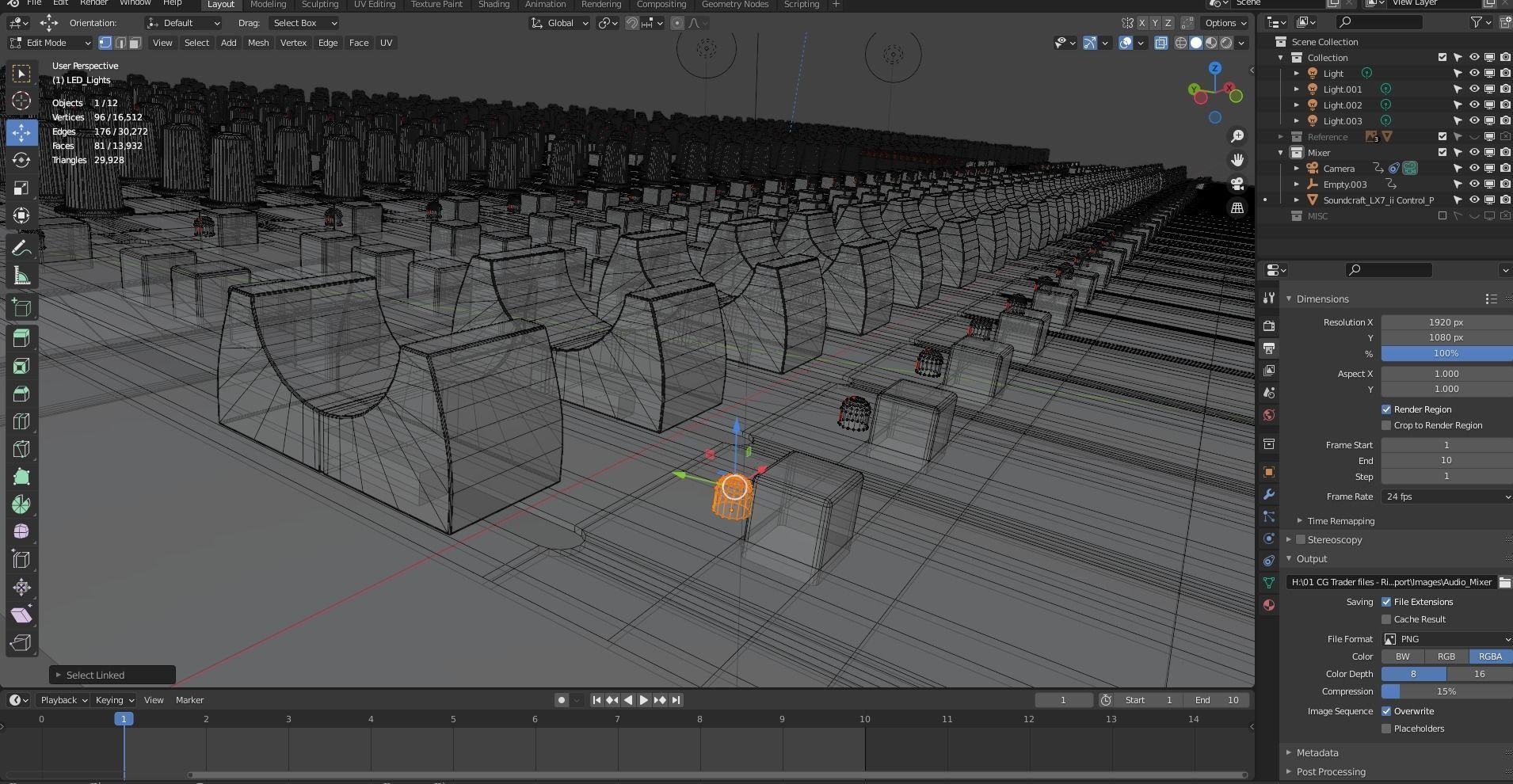 Audio Mixer 3D model_11